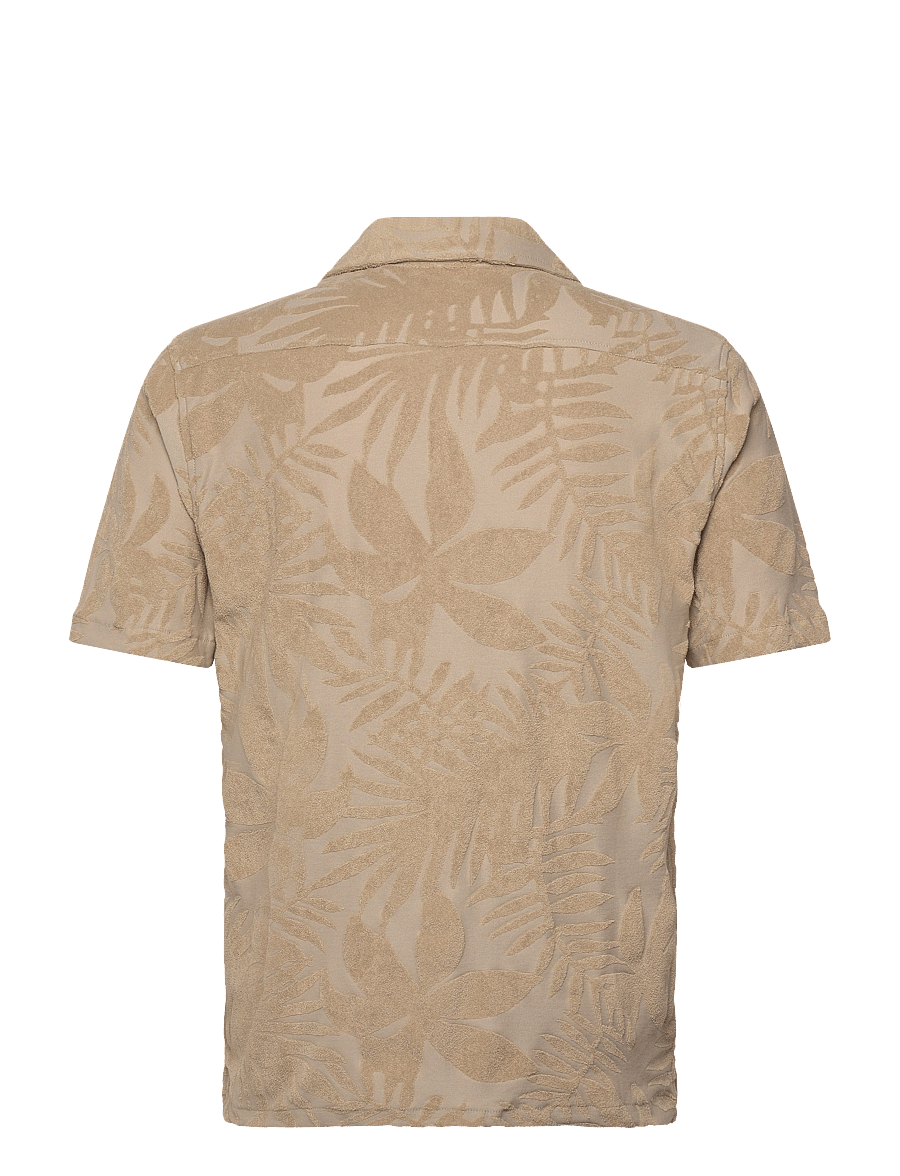 Lindbergh - Frotté shirt Y/D S/S - kurzarmhemden - stone - 1
