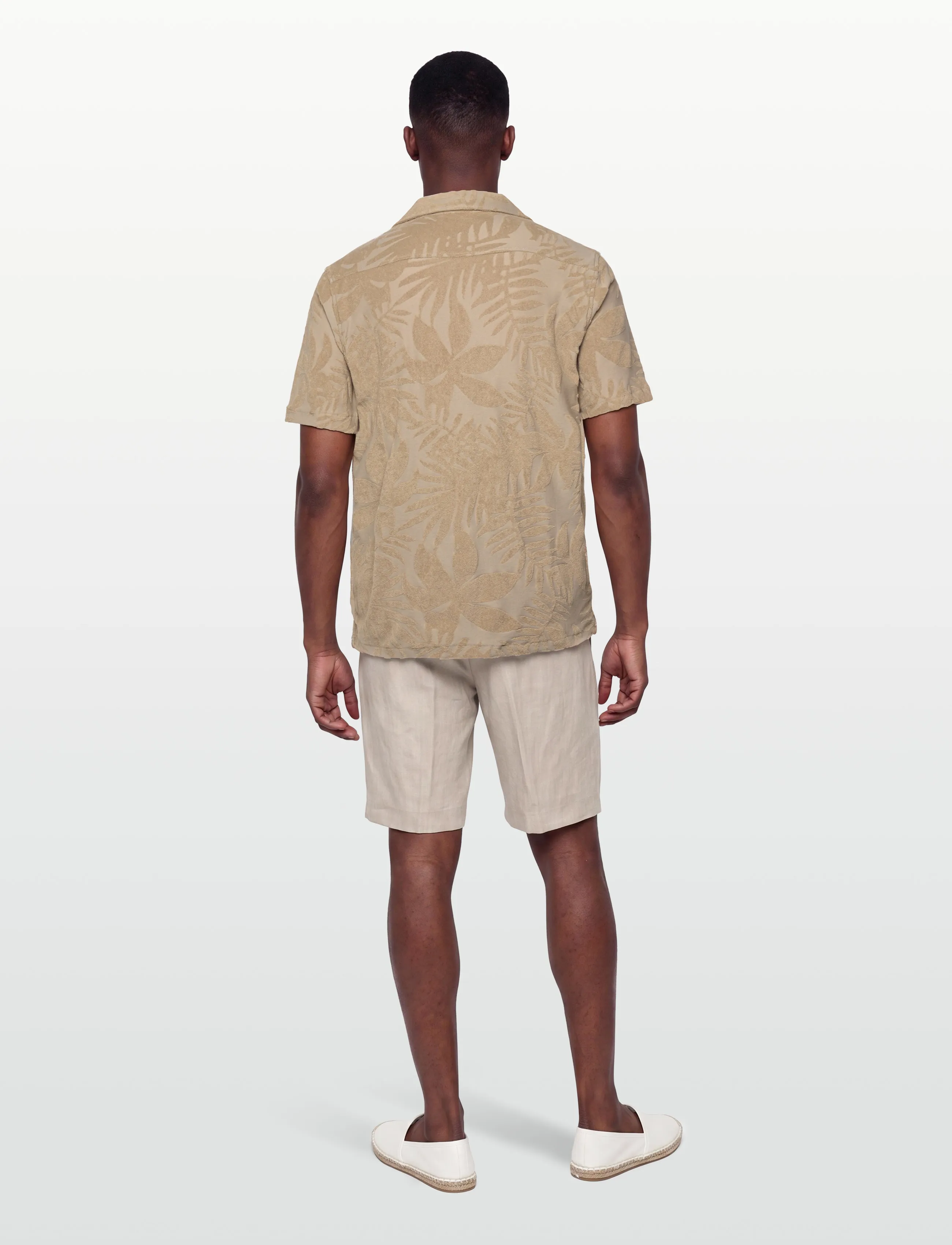 Lindbergh - Frotté shirt Y/D S/S - kurzarmhemden - stone - 4