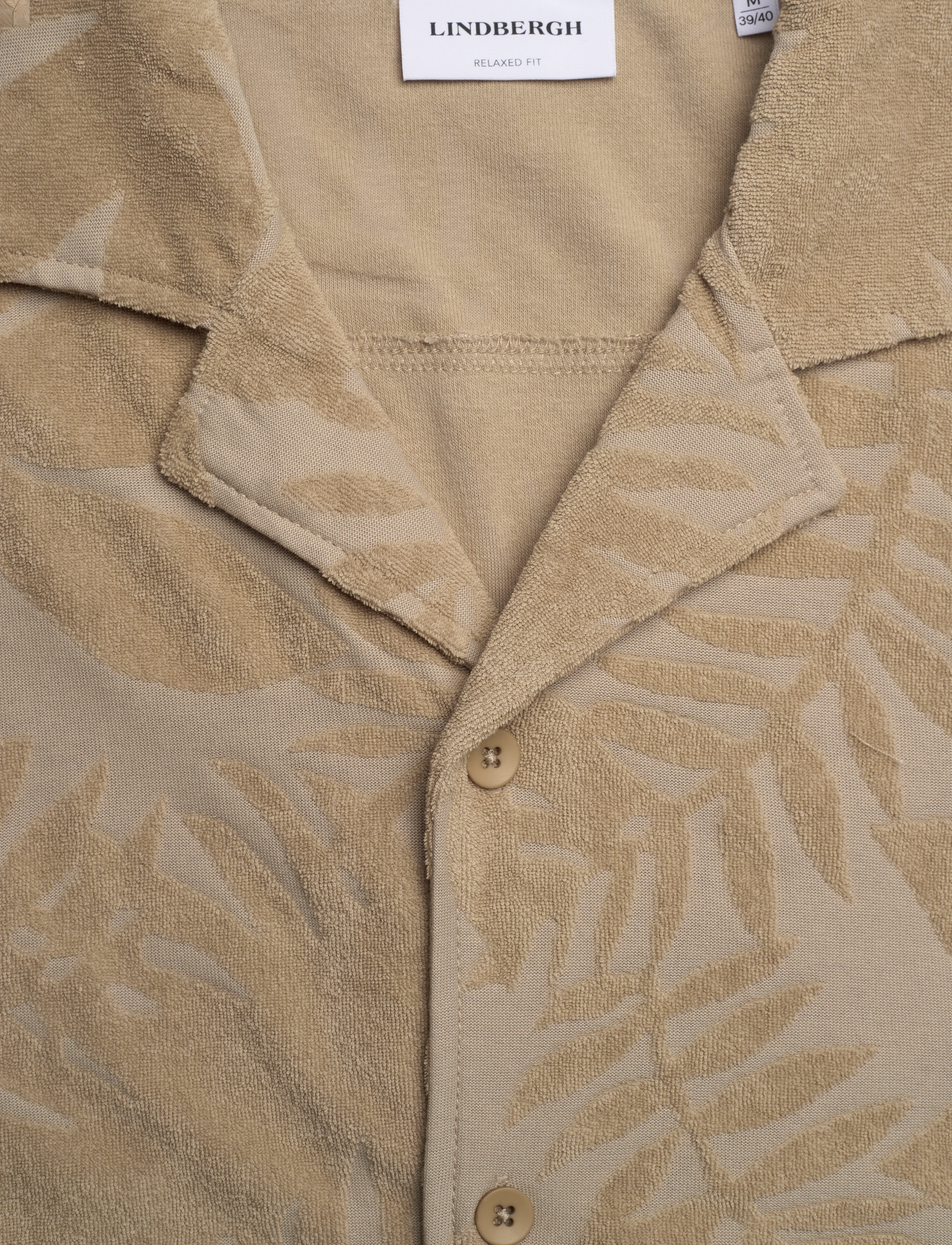 Lindbergh - Frotté shirt Y/D S/S - kurzarmhemden - stone - 2
