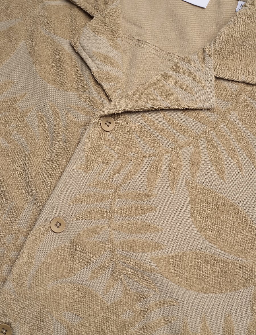 Lindbergh - Frotté shirt Y/D S/S - kurzarmhemden - stone - 3