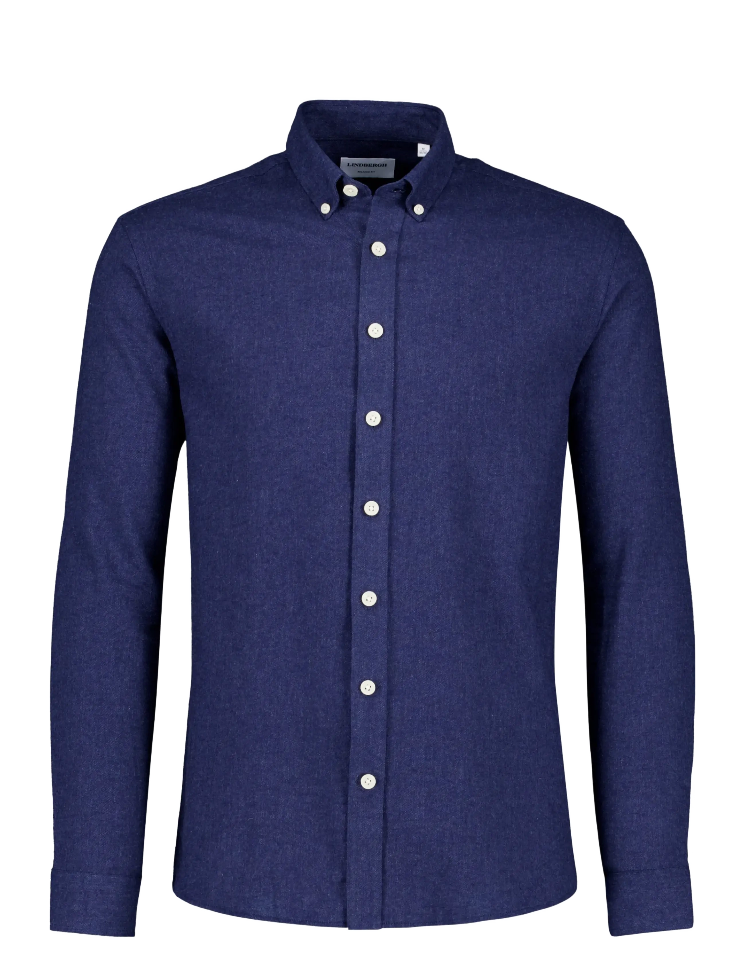 Lindbergh Mélange brushed shirt L/S - Regular - Lindbergh - DEEP NAVY / navy