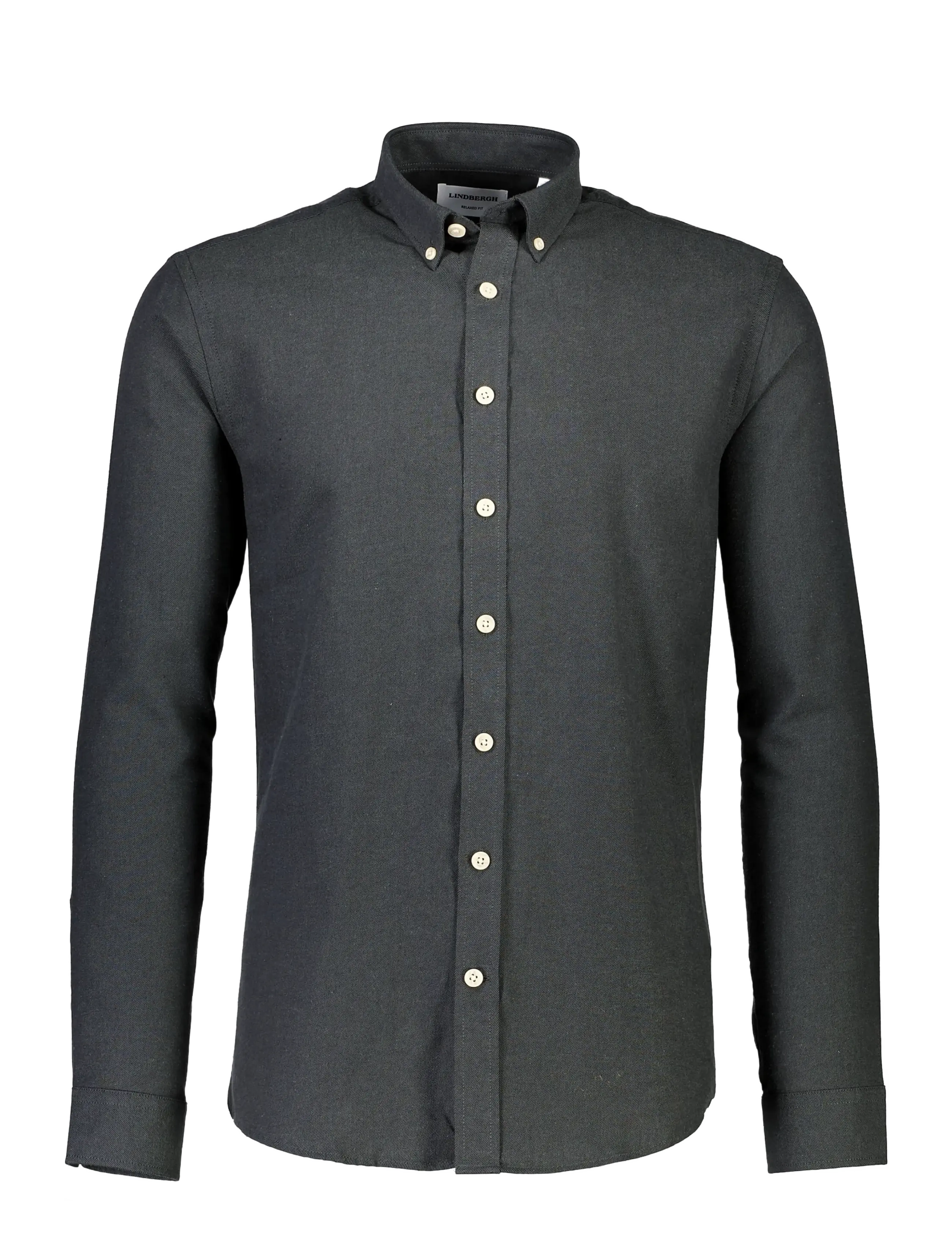 Lindbergh - Mélange brushed shirt L/S - Regular - casual skjortor - dk army - 1