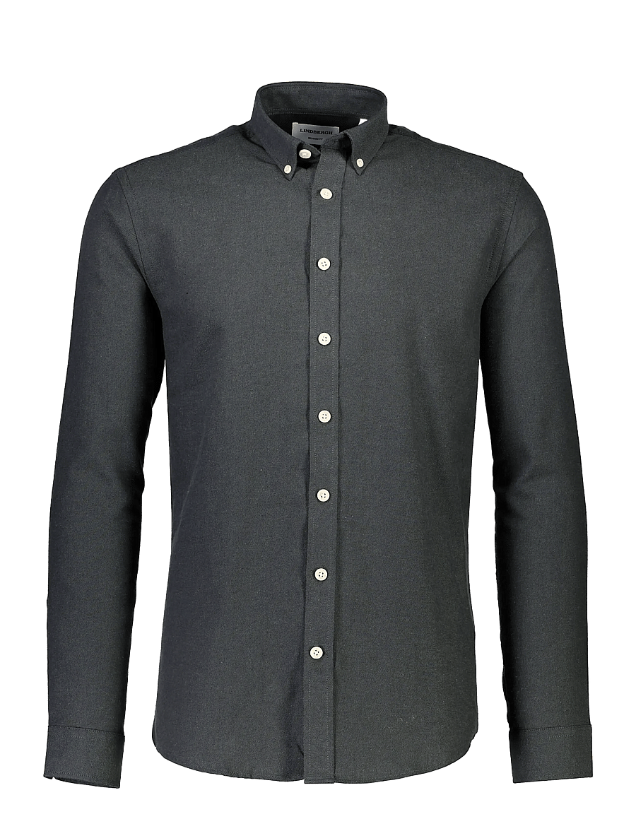 Lindbergh - Mélange brushed shirt L/S - Regular - casual skjortor - dk army - 1
