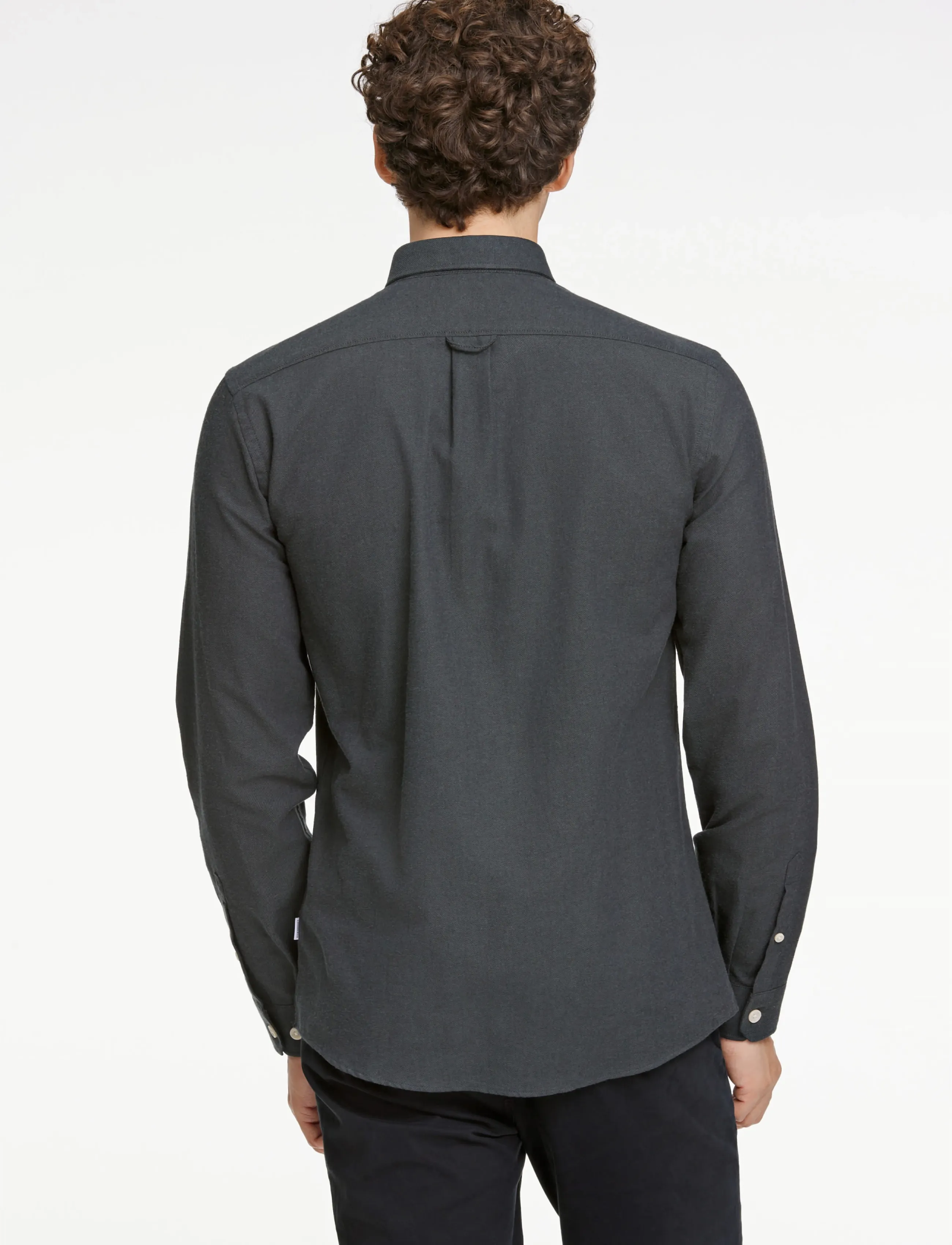 Lindbergh - Mélange brushed shirt L/S - Regular - casual skjortor - dk army - 4