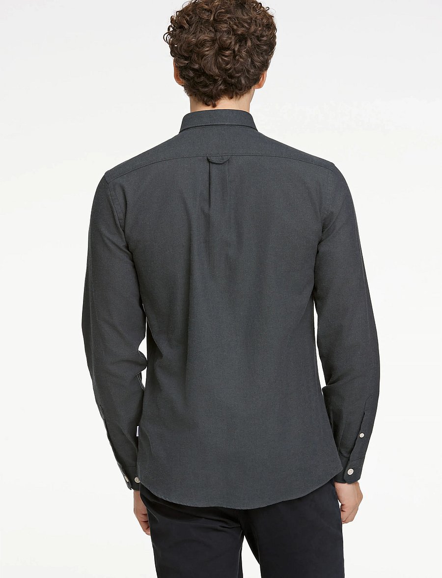 Lindbergh - Mélange brushed shirt L/S - Regular - casual skjortor - dk army - 4