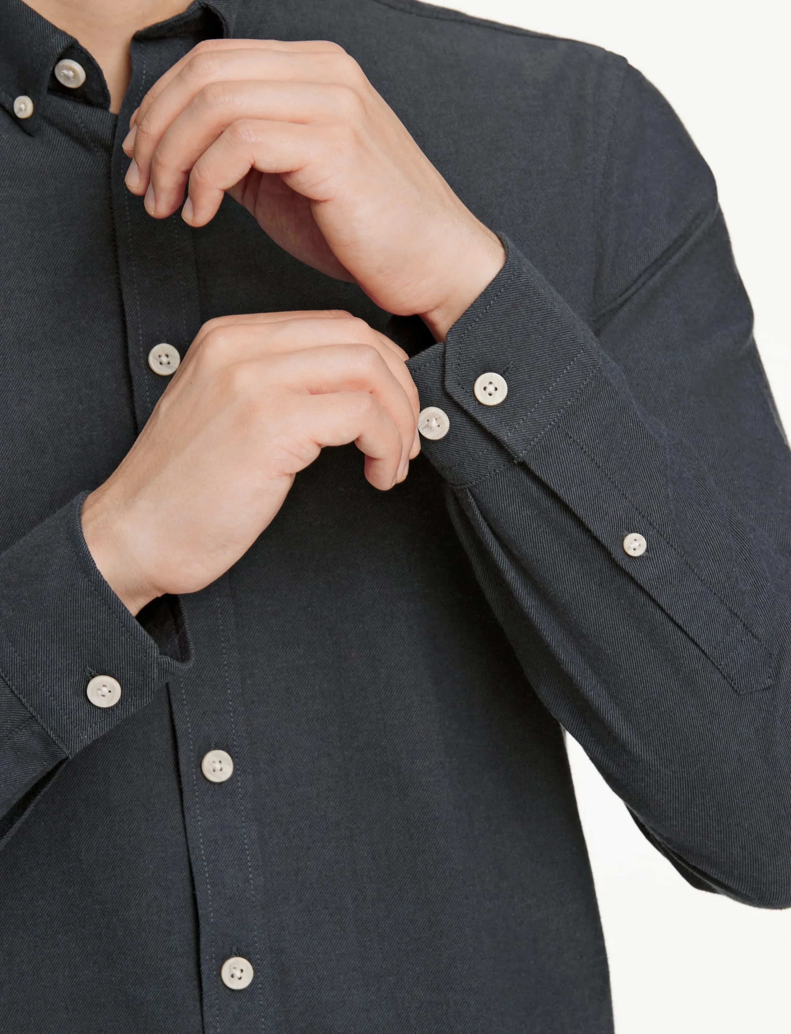 Lindbergh Mélange Brushed Shirt L/S Regular casual skjortor herr – bild 5