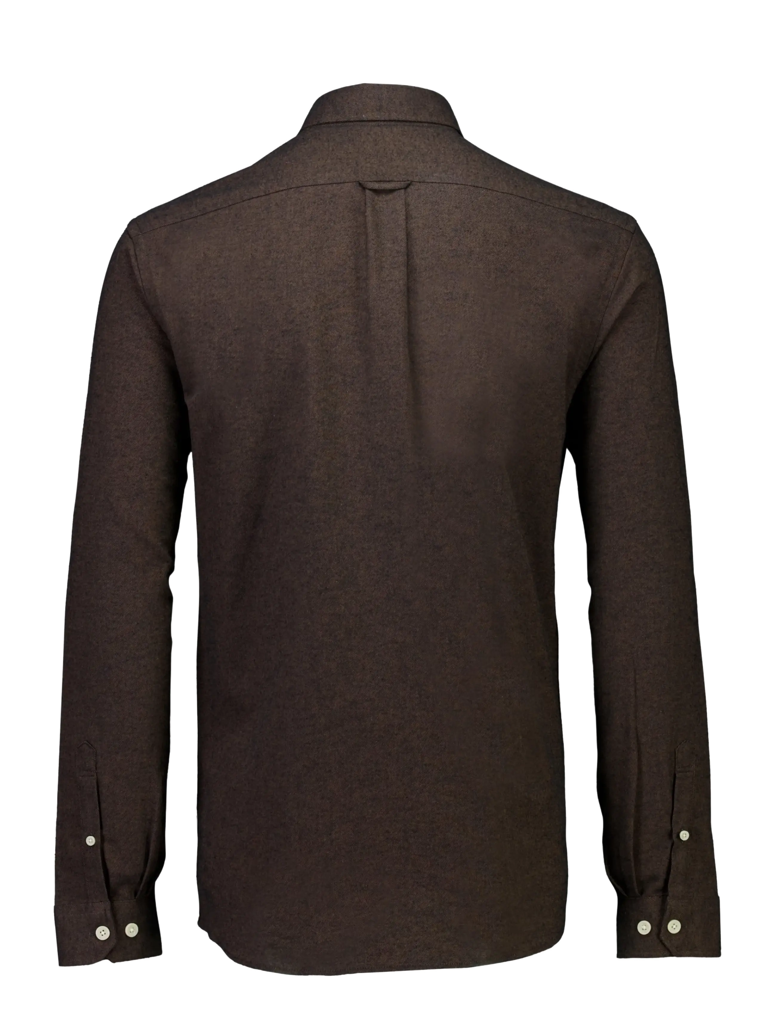 Lindbergh - Mélange brushed shirt L/S - Regular - casual skjortor - dk brown - 2