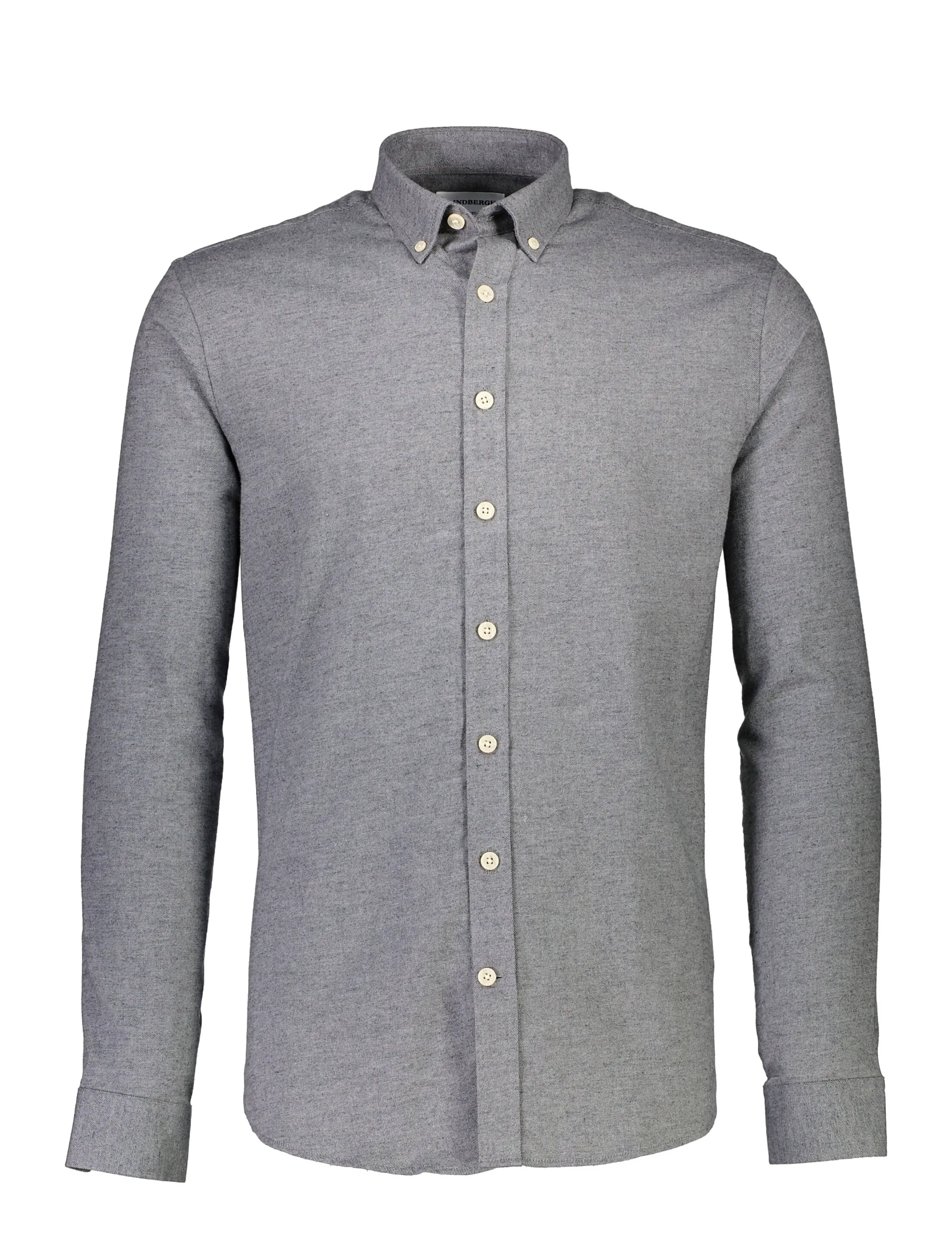 Lindbergh - Mélange brushed shirt L/S - Regular - casual skjortor - grey - 1