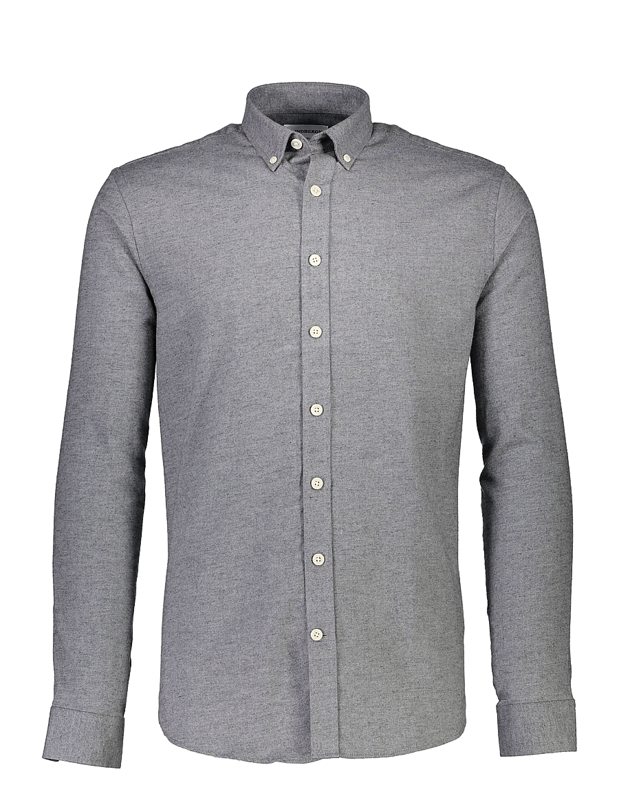 Lindbergh - Mélange brushed shirt L/S - Regular - casual skjortor - grey - 1