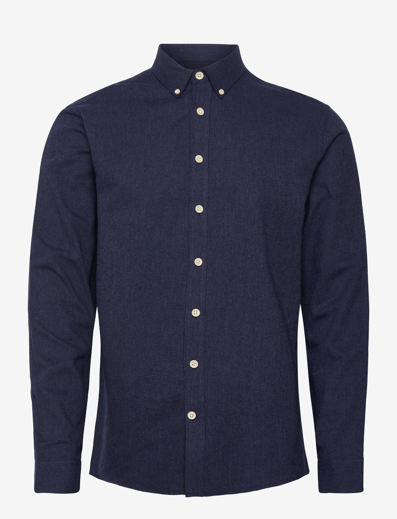 Lindbergh - Mélange brushed shirt L/S - Regular - casual skjortor - navy - 0