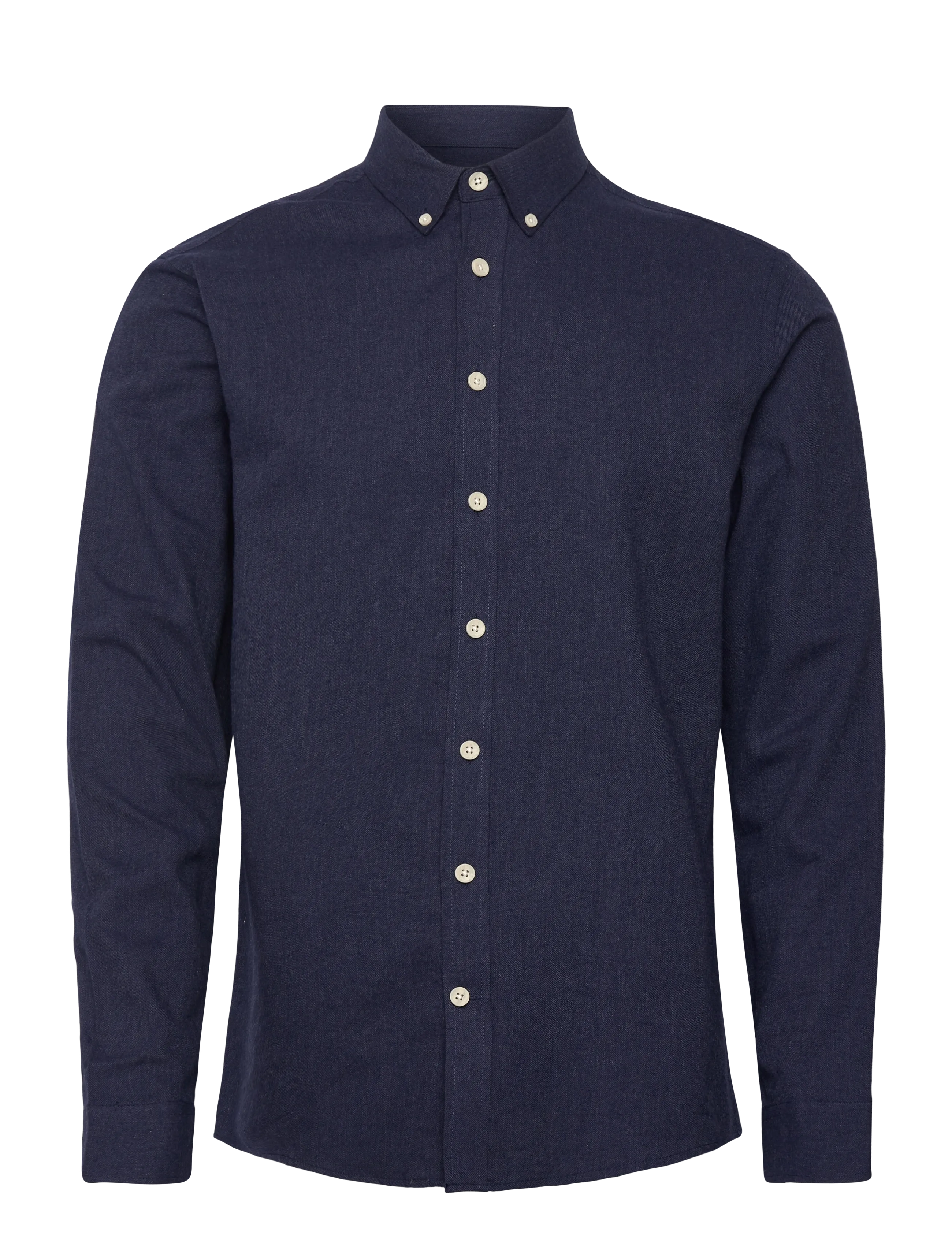 Lindbergh - Mélange brushed shirt L/S - Regular - casual skjorter - navy - 0