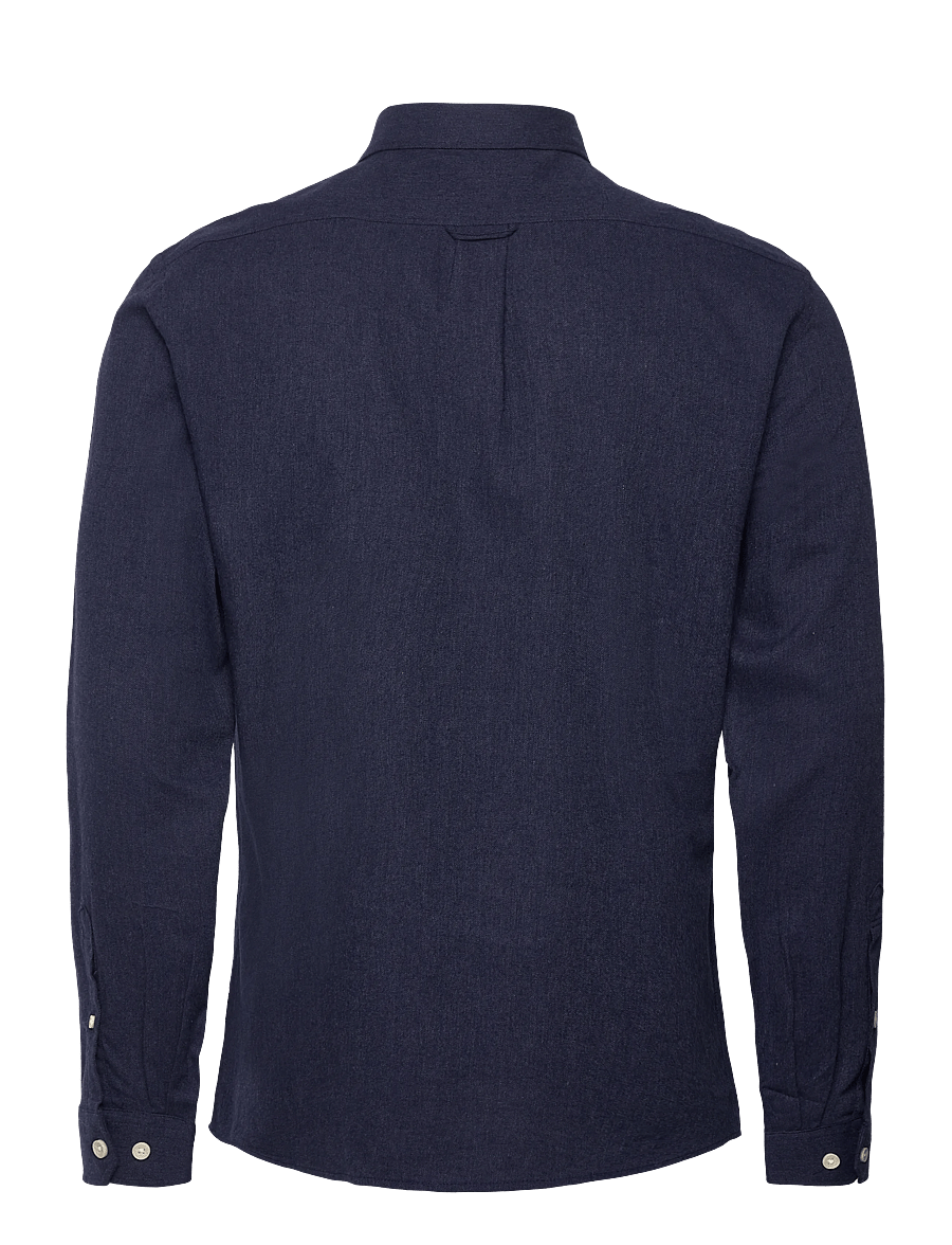 Lindbergh - Mélange brushed shirt L/S - Regular - casual skjorter - navy - 1
