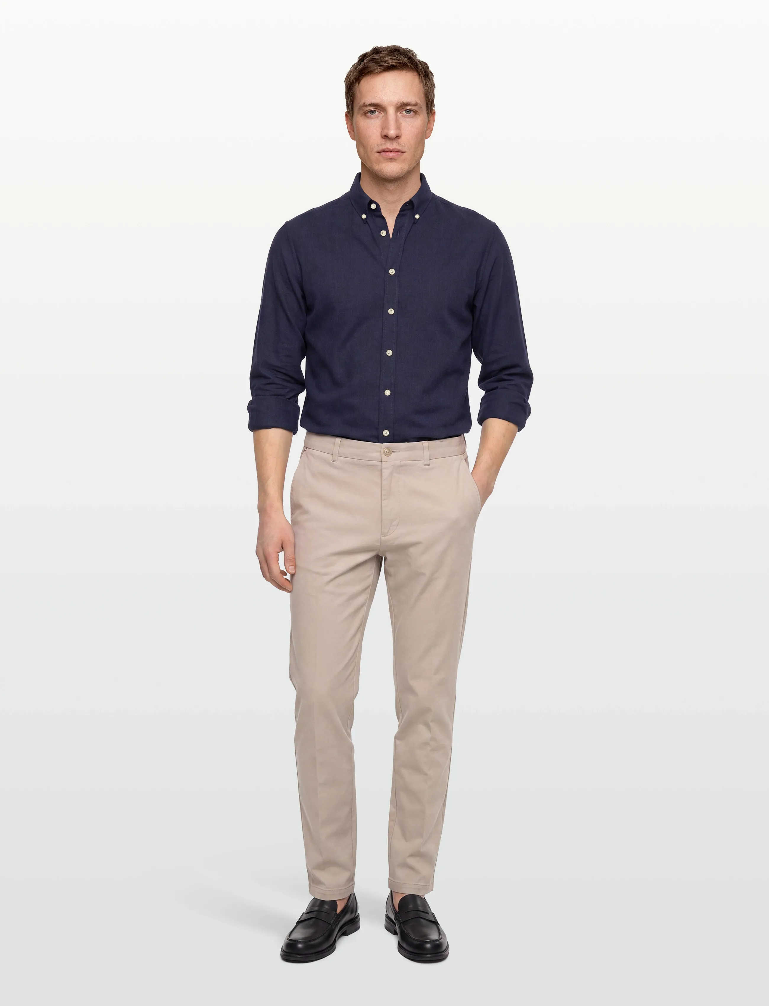 Lindbergh - Mélange brushed shirt L/S - Regular - casual hemden - navy - 0