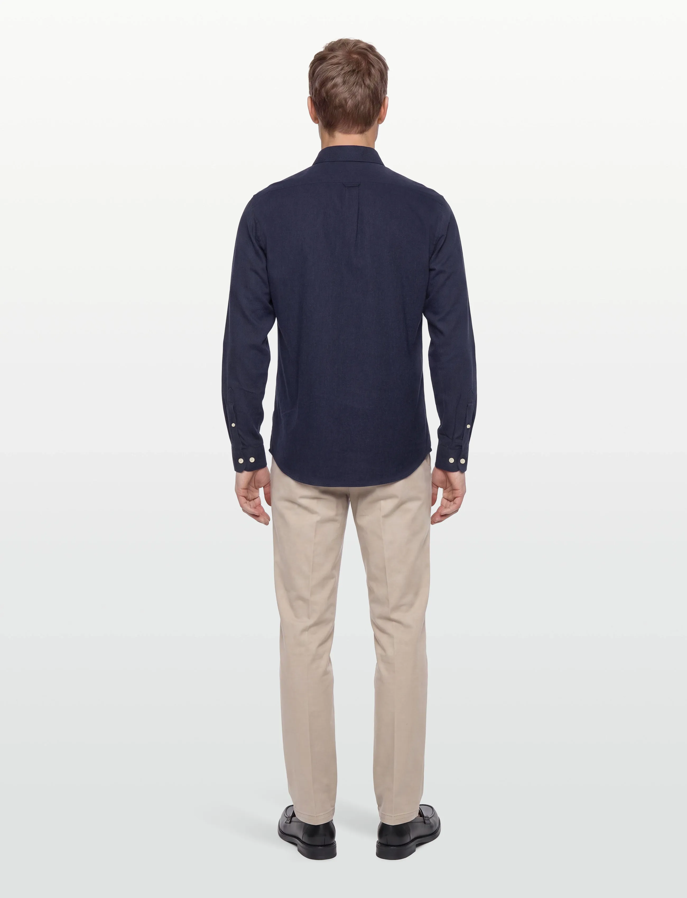 Lindbergh - Mélange brushed shirt L/S - Regular - casual hemden - navy - 4