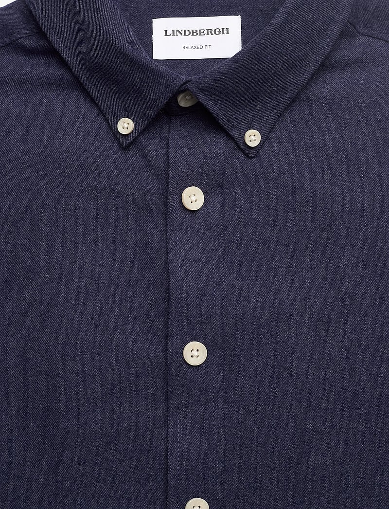 Lindbergh - Mélange brushed shirt L/S - Regular - casual skjortor - navy - 2