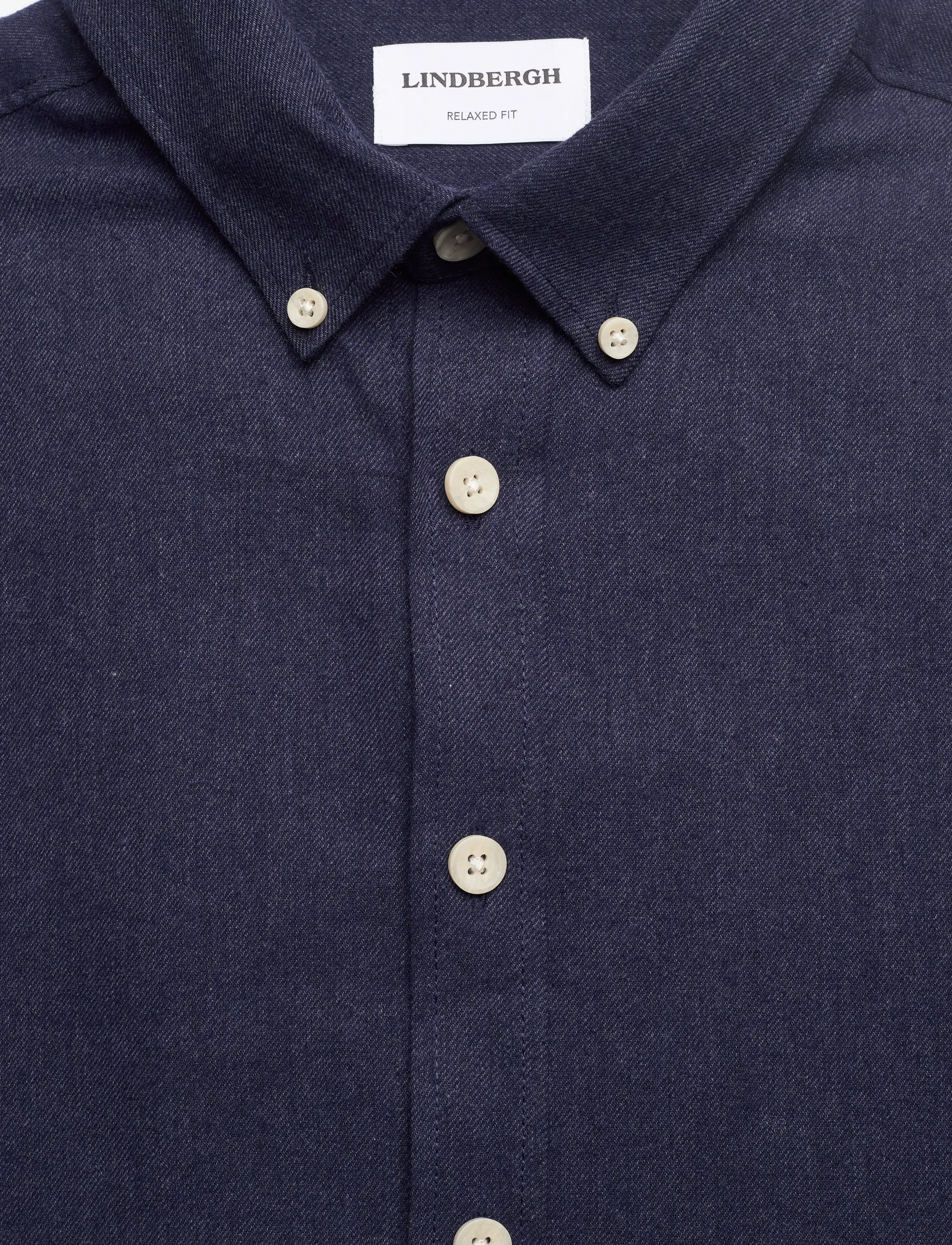 Lindbergh - Mélange brushed shirt L/S - Regular - casual skjorter - navy - 2