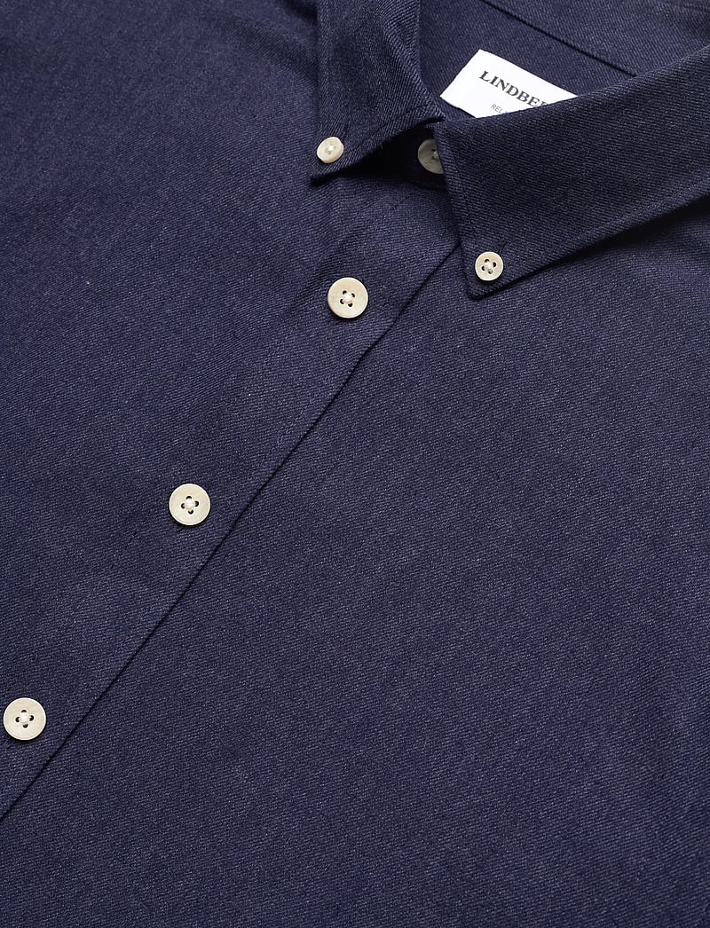 Lindbergh - Mélange brushed shirt L/S - Regular - casual skjortor - navy - 3