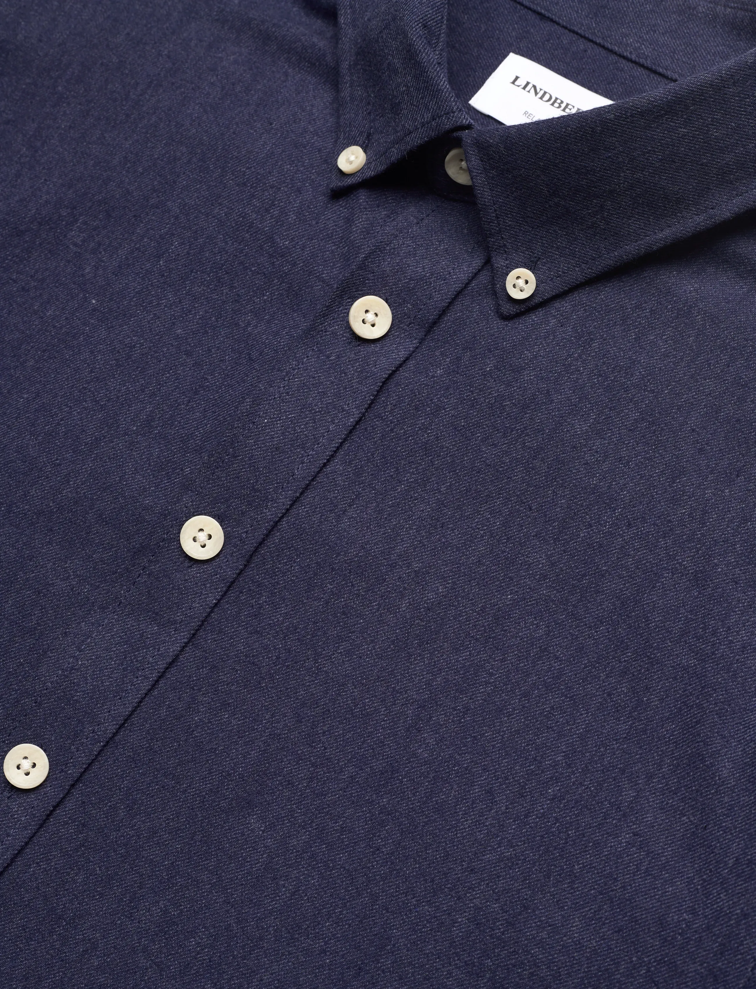 Lindbergh - Mélange brushed shirt L/S - Regular - casual skjorter - navy - 3