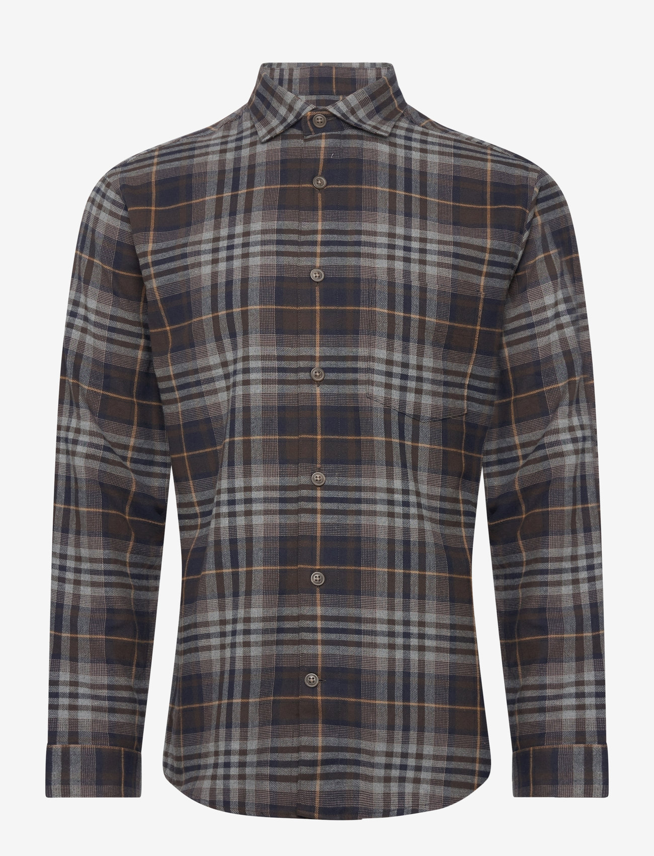 Lindbergh - Checked twill shirt L/S - brown - 1