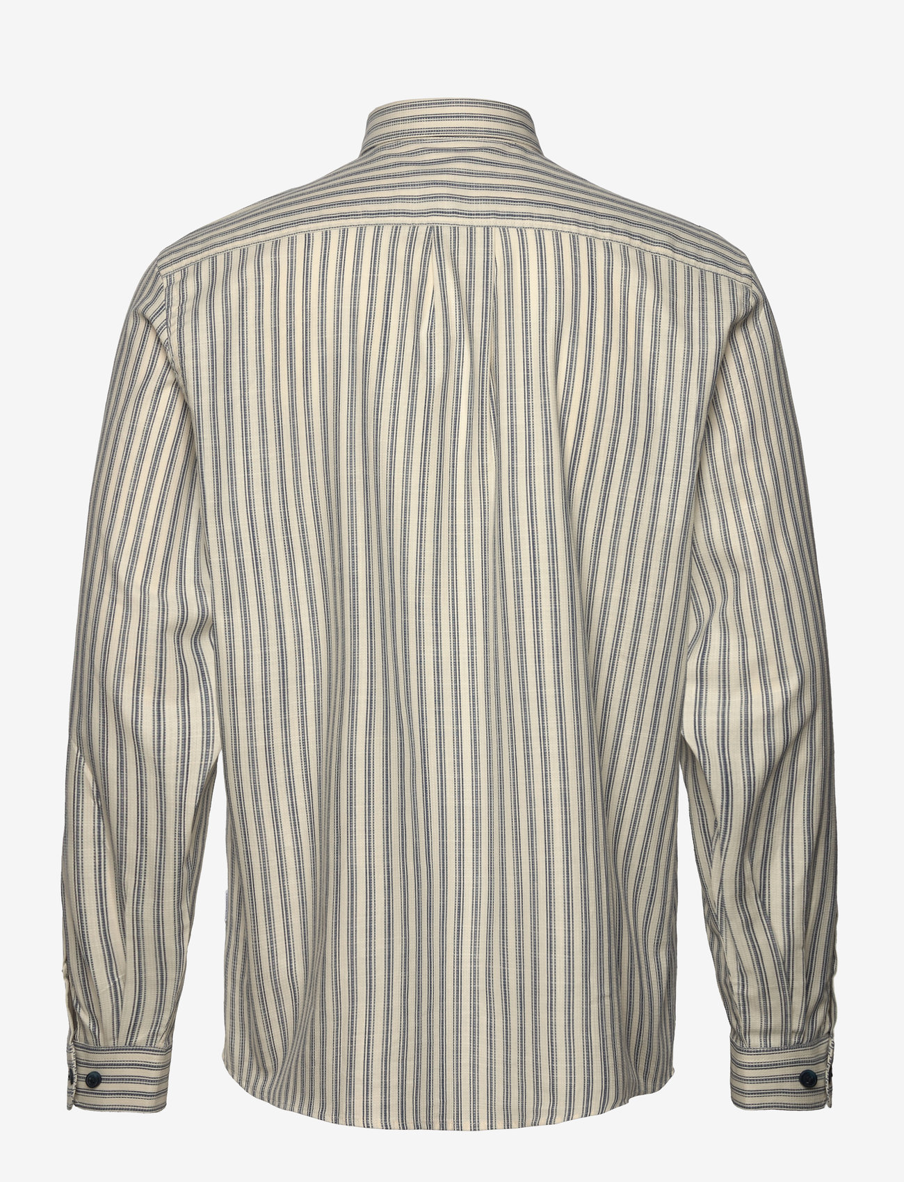Lindbergh - Striped cotton shirt L/S - striped shirts - navy - 2