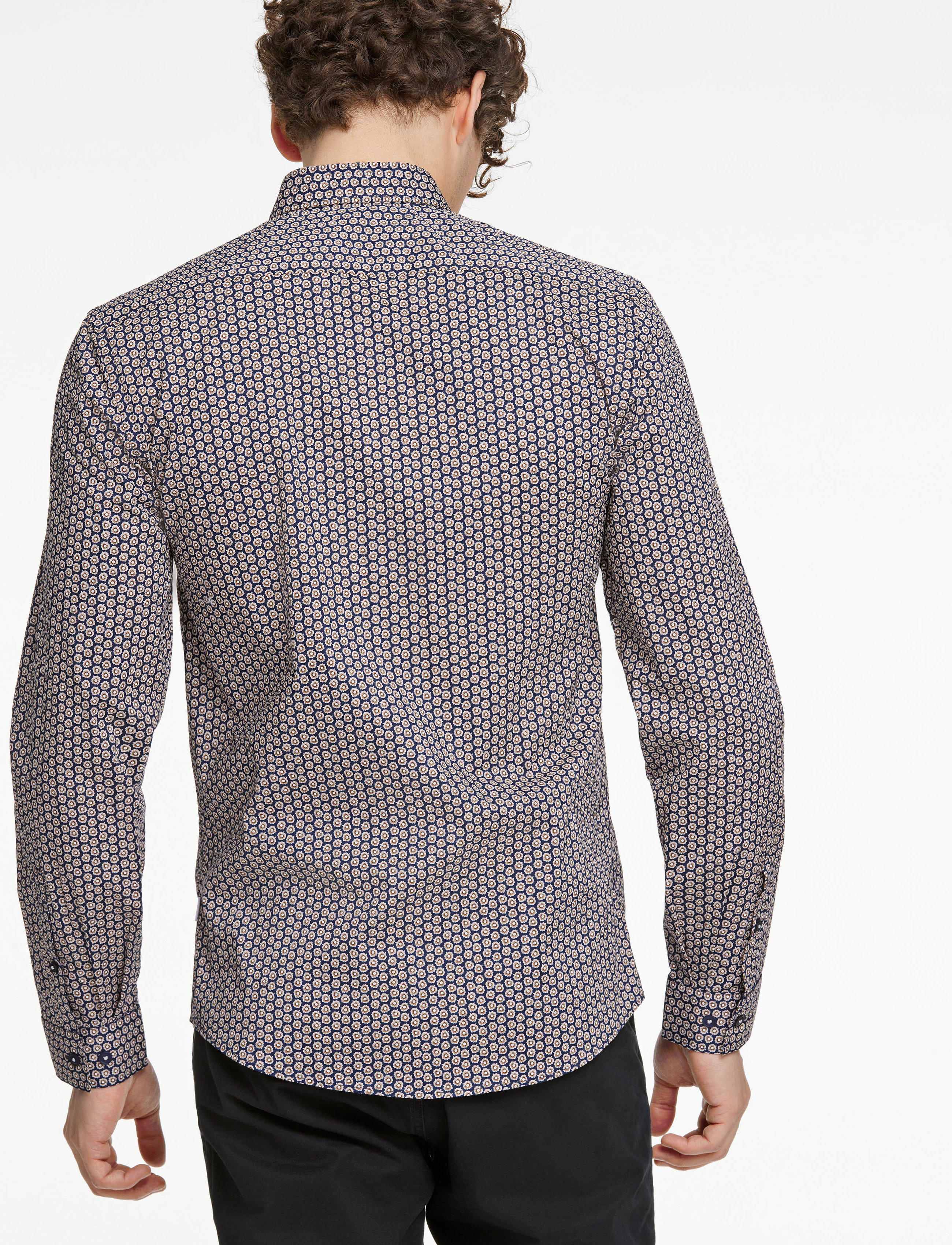 Lindbergh - AOP superflex shirt L/S - navy - 3