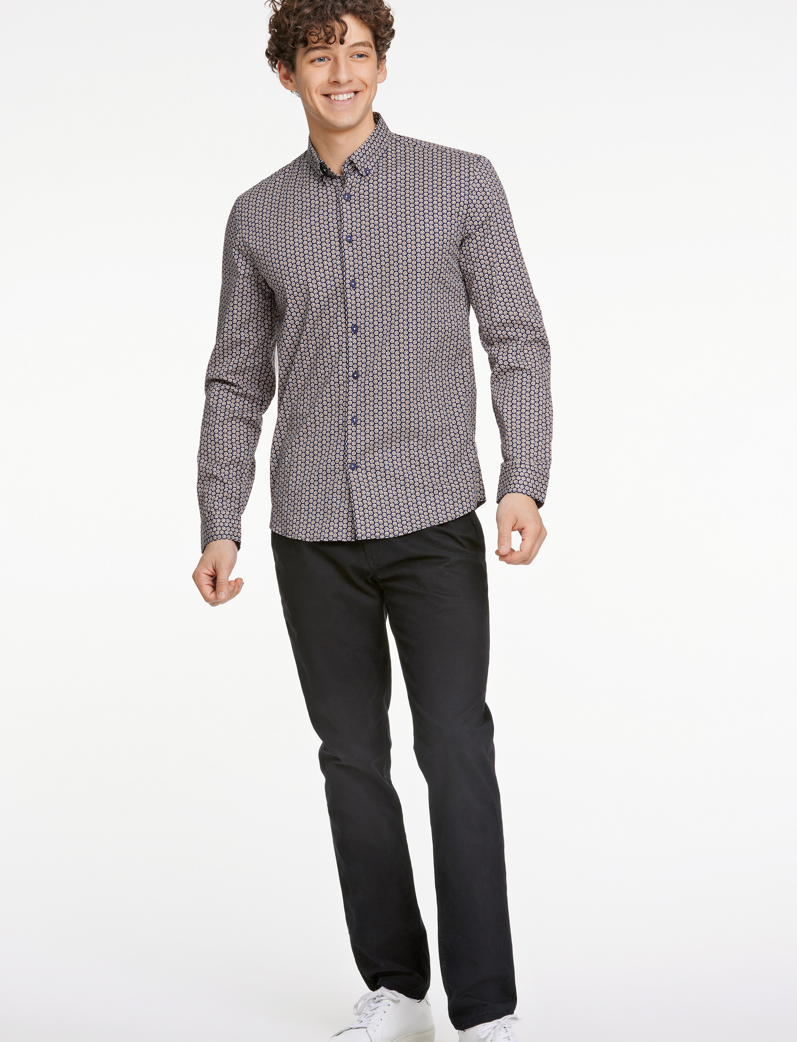 Lindbergh - AOP superflex shirt L/S - navy - 4