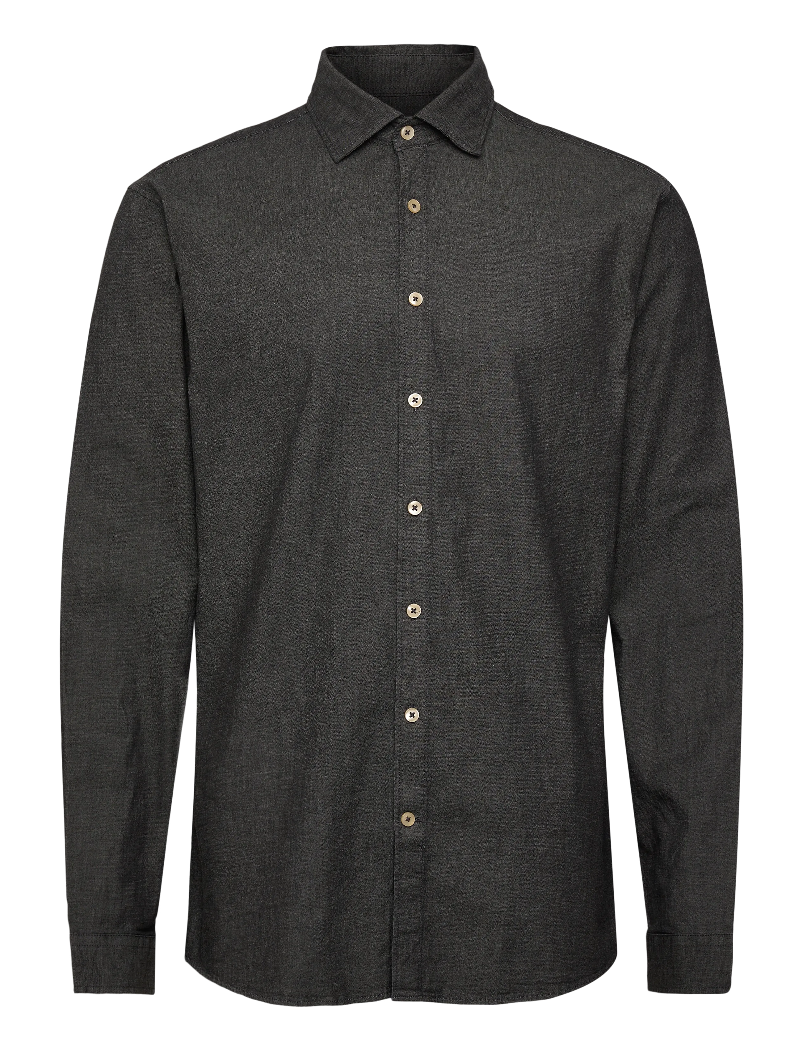 Lindbergh Soft indigo stretch shirt L/S - Skjortor - BLACK / grey
