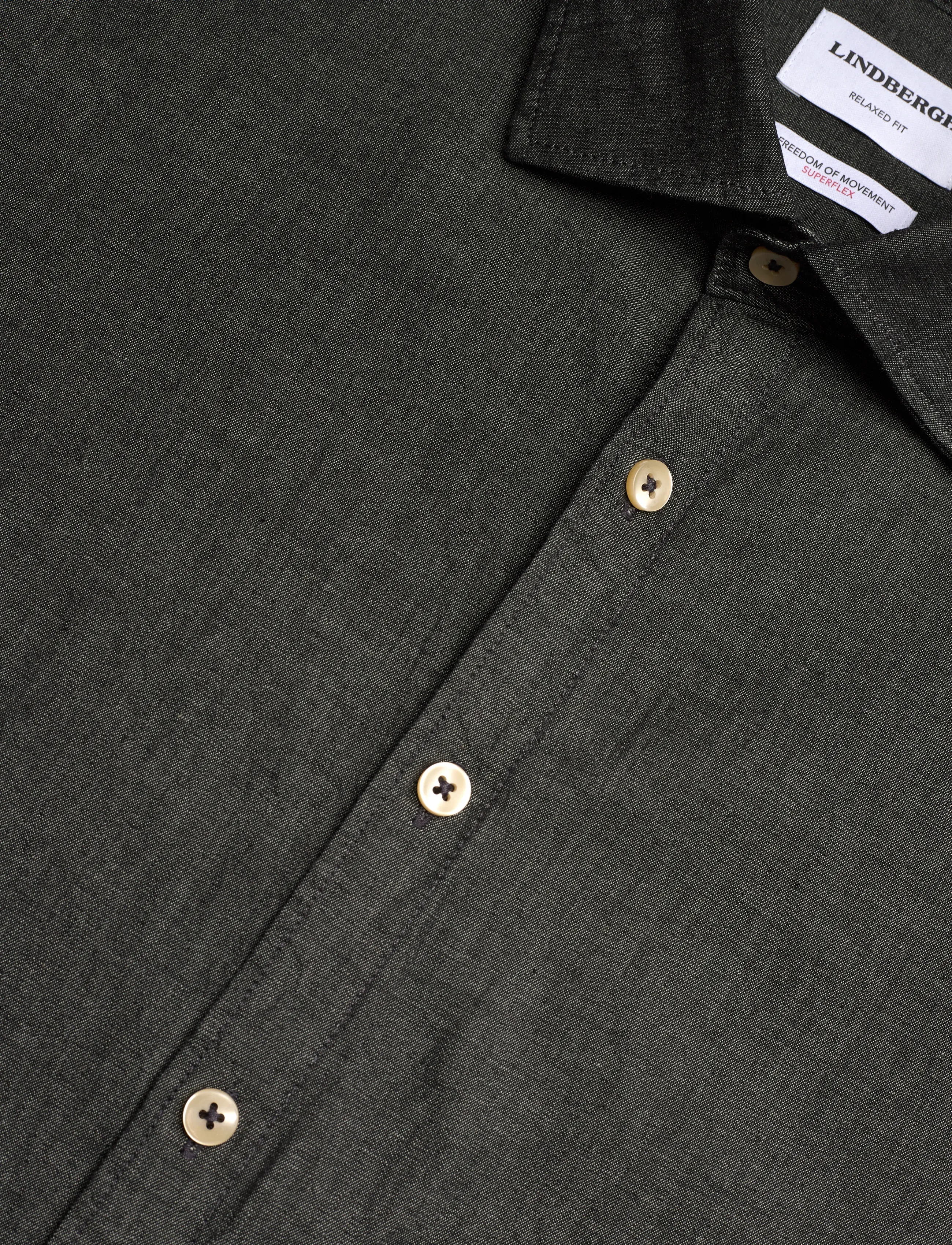 Lindbergh - Soft indigo stretch shirt L/S - casual shirts - black - 3