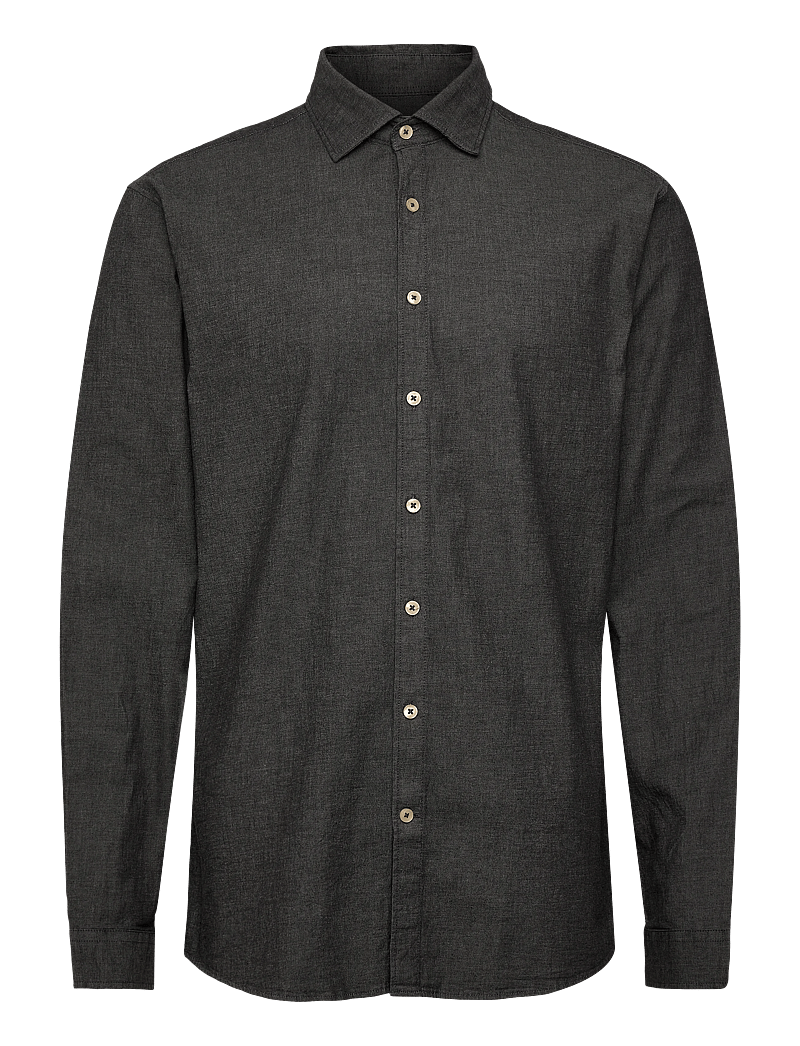Lindbergh - Soft indigo stretch shirt L/S - vabaajasärgid - black - 0