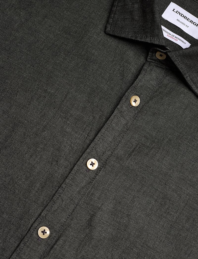 Lindbergh - Soft indigo stretch shirt L/S - vabaajasärgid - black - 3