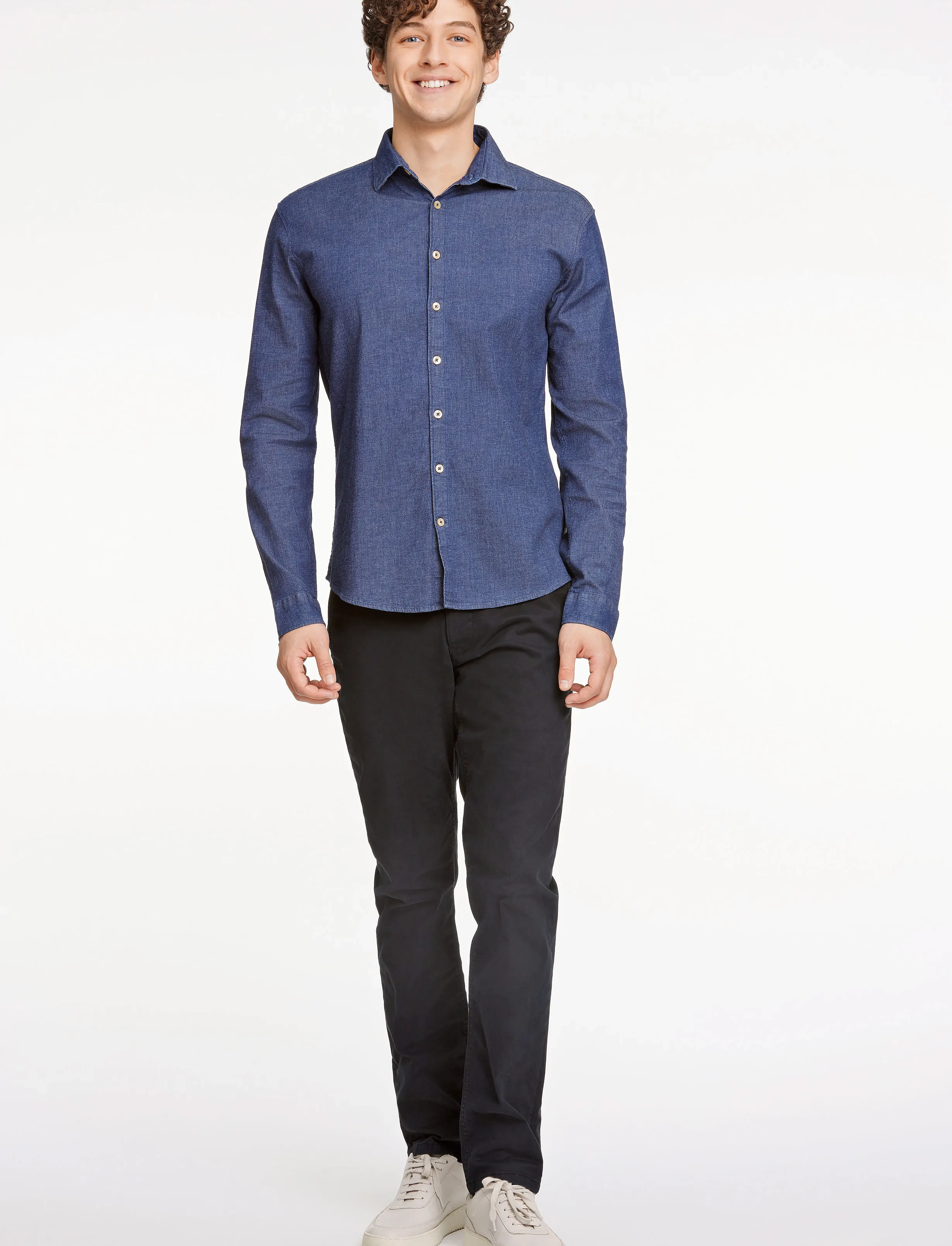 Lindbergh - Soft indigo stretch shirt L/S - koszule casual - dk blue - 4