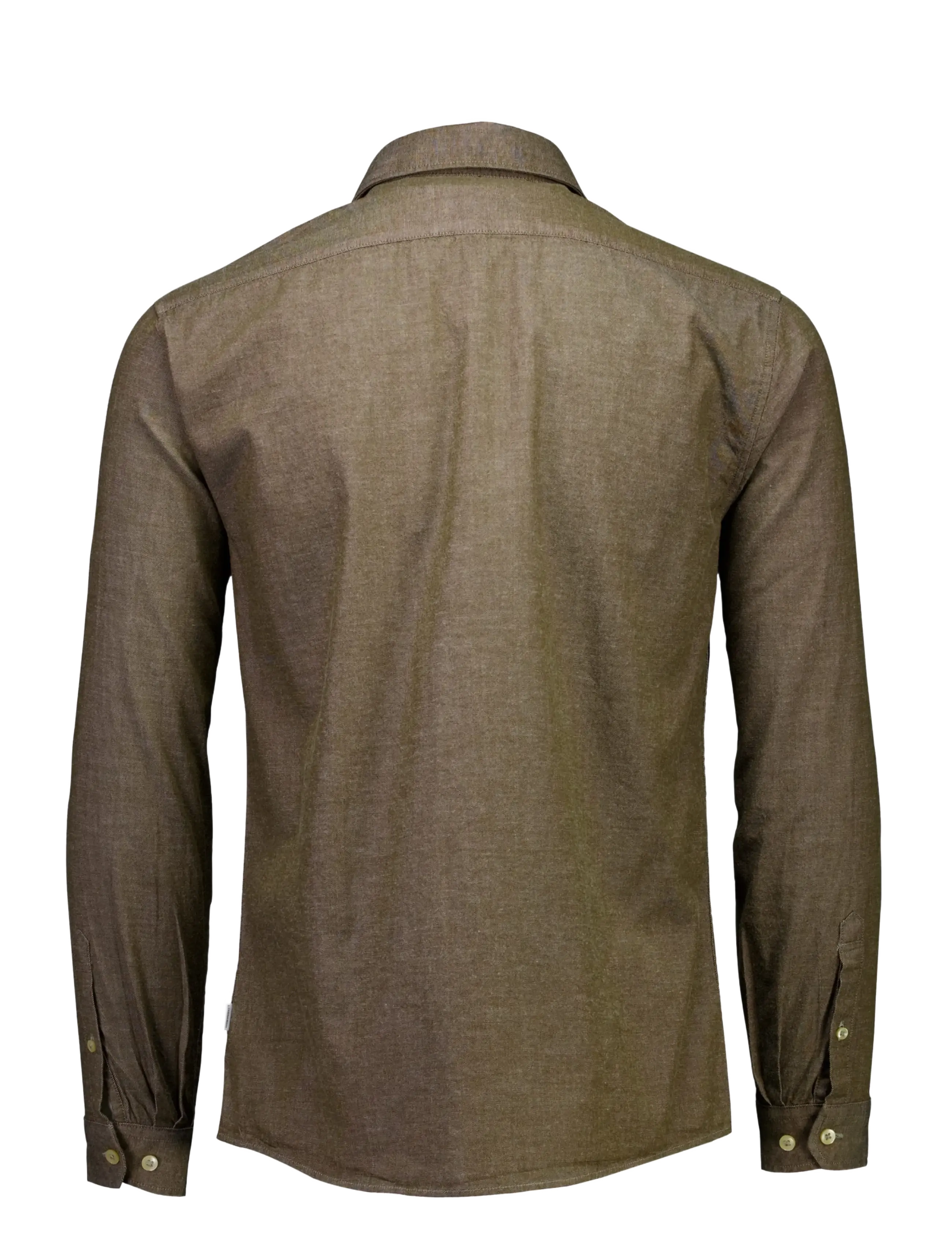 Lindbergh - Soft indigo stretch shirt L/S - casual skjortor - dk olive - 2