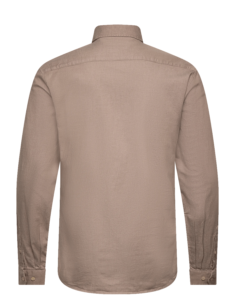 Lindbergh - Soft indigo stretch shirt L/S - casual shirts - dk sand - 2