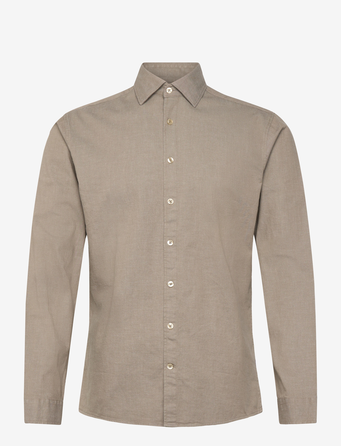 Lindbergh - Soft indigo stretch shirt L/S - casual shirts - dusty green - 1