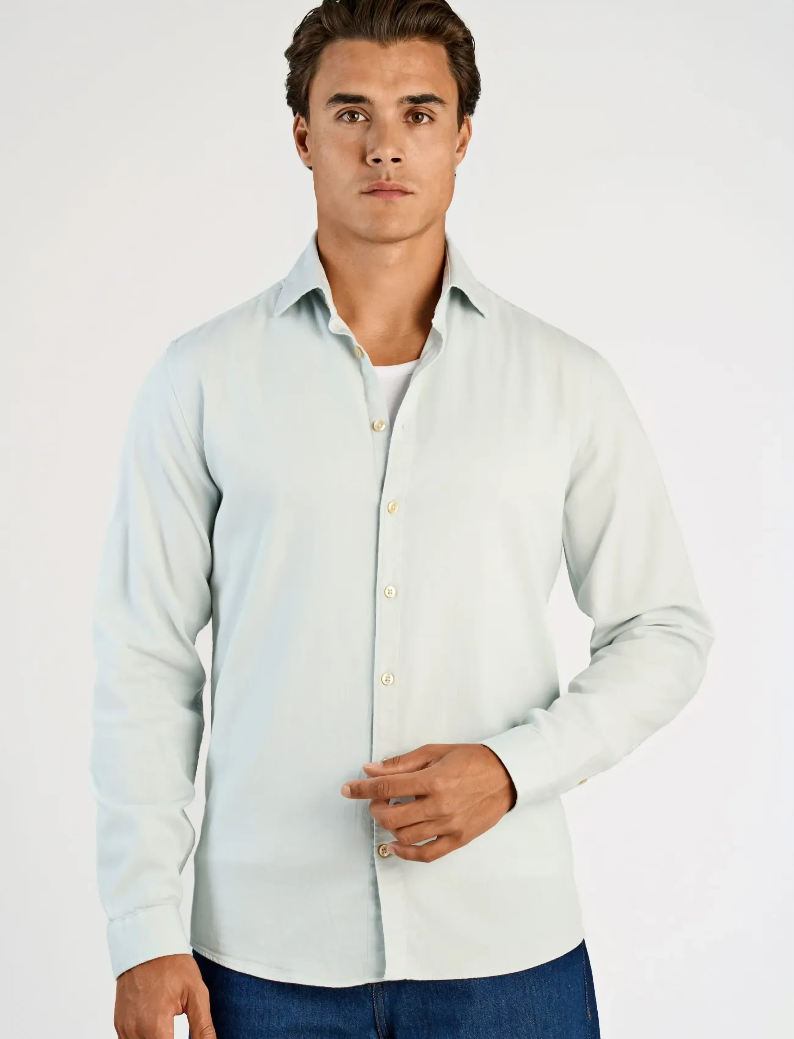 Lindbergh - Soft indigo stretch shirt L/S - kasdienio stiliaus marškiniai - ice blue - 3