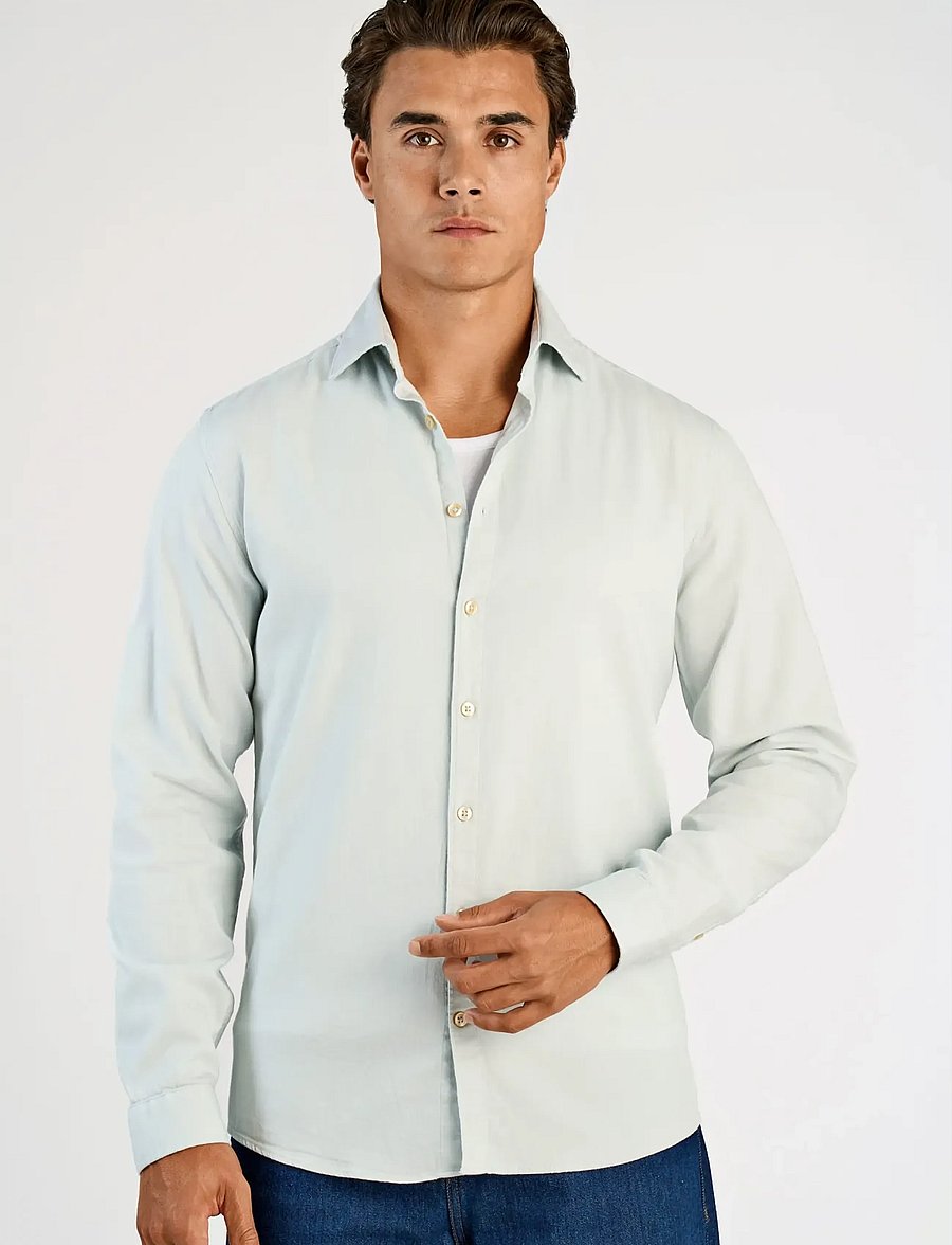 Lindbergh - Soft indigo stretch shirt L/S - casual skjorter - ice blue - 3