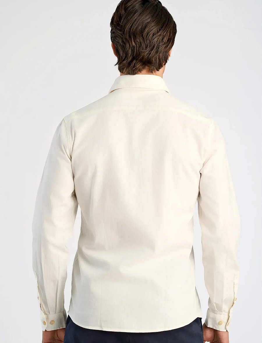 Lindbergh - Soft indigo stretch shirt L/S - freizeithemden - off white - 4