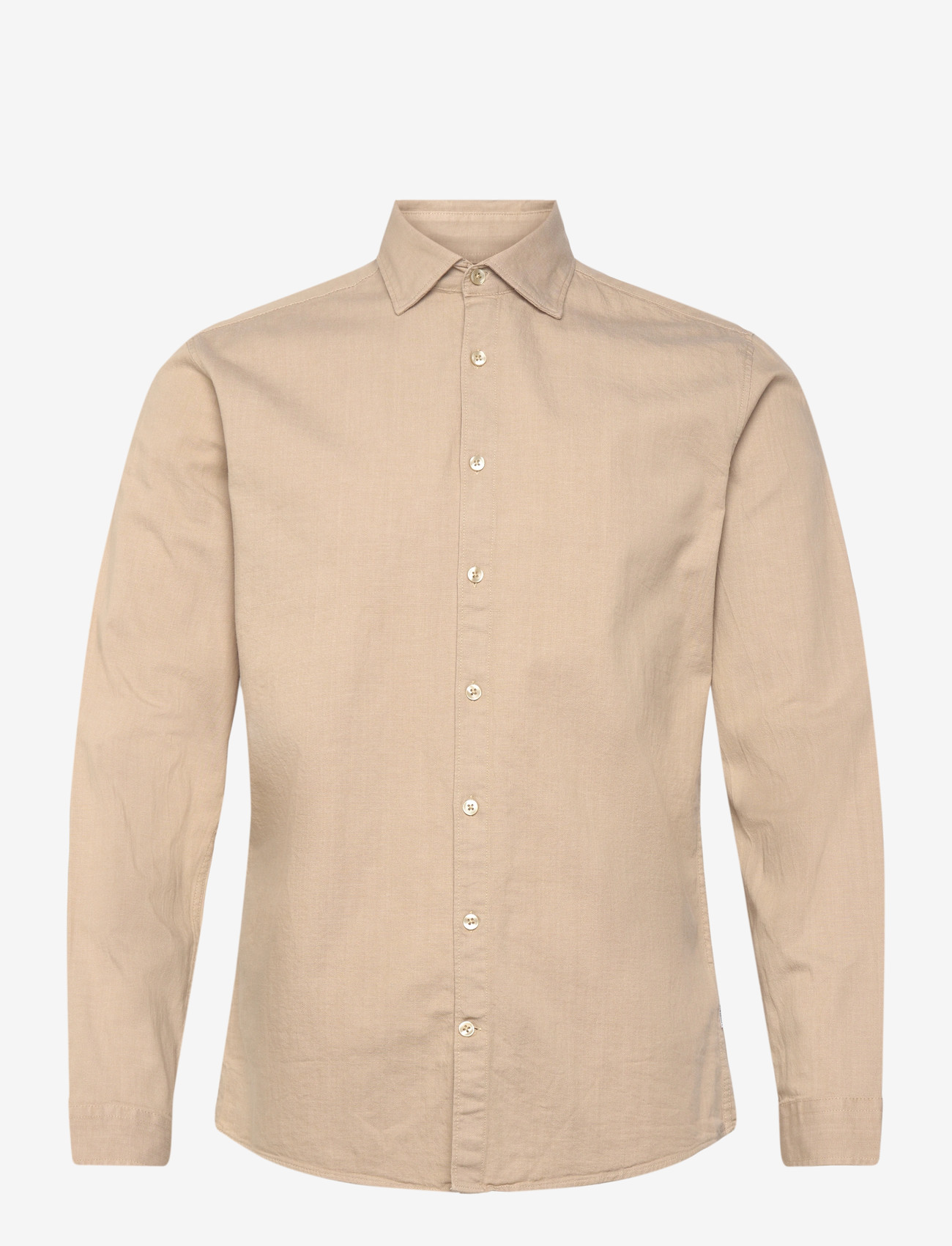 Lindbergh - Soft indigo stretch shirt L/S - casual skjorter - sand - 1