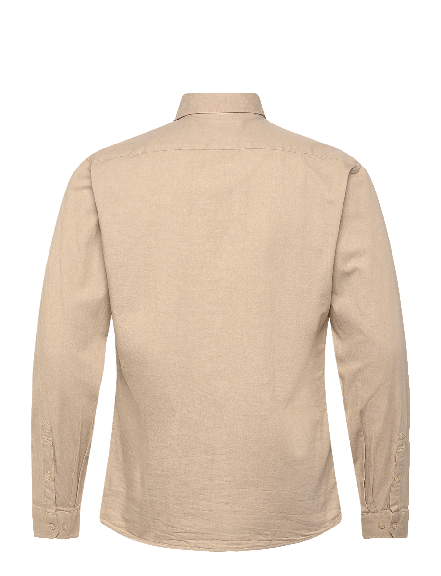 Lindbergh - Soft indigo stretch shirt L/S - casual skjortor - sand - 2