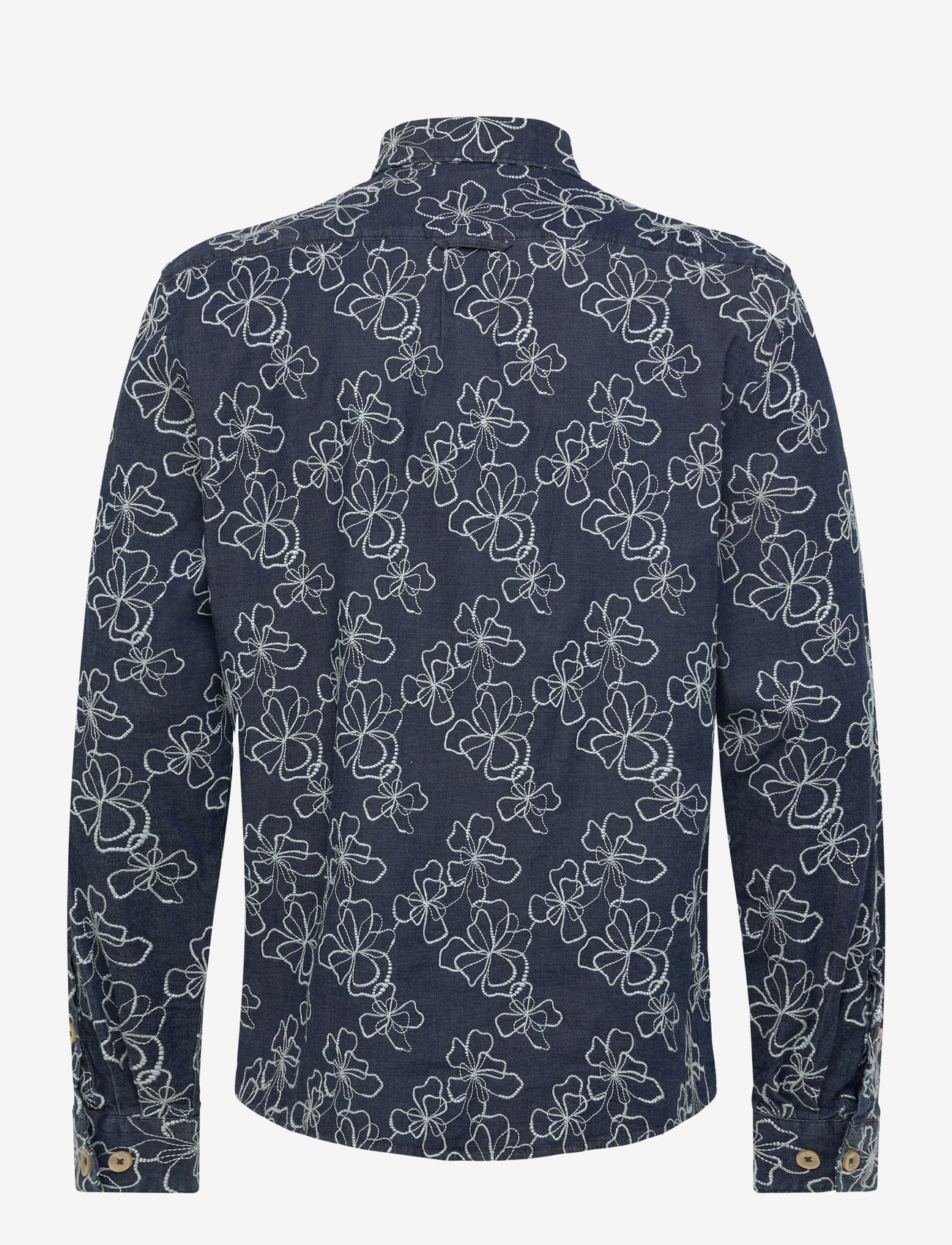 Lindbergh - Washed denim shirt w?. embroidery L - chemises à motifs - dk blue - 2