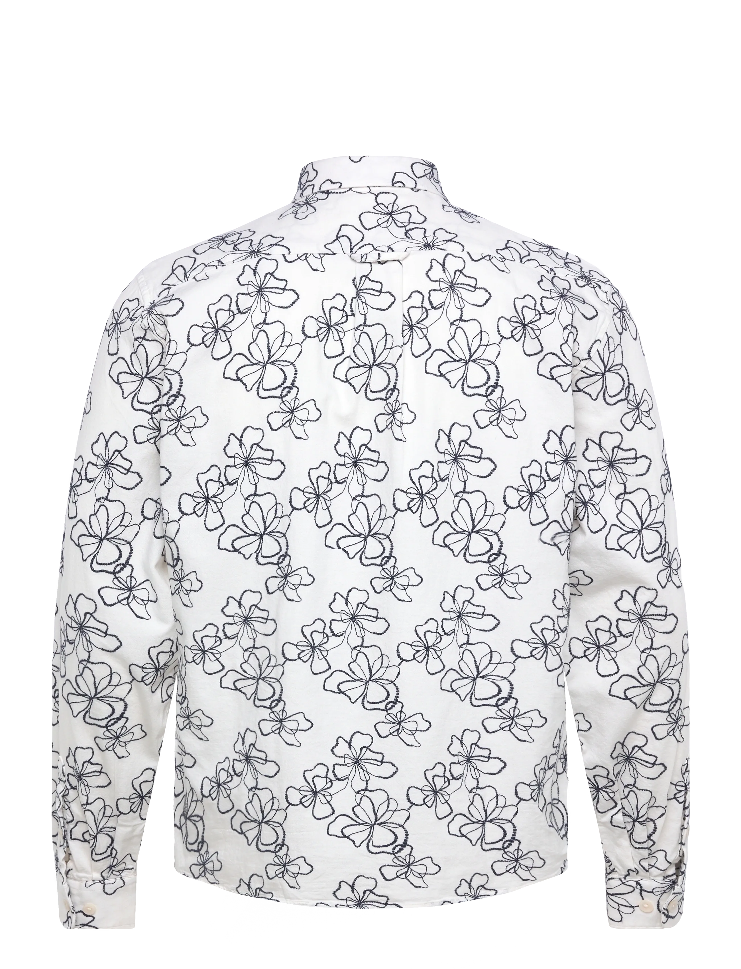 Lindbergh - Washed denim shirt w?. embroidery L - pattern shirts - off white - 2