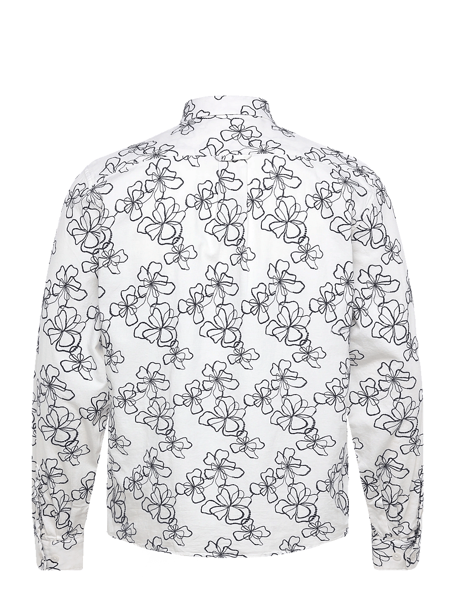 Lindbergh - Washed denim shirt w?. embroidery L - raštuoti marškiniai - off white - 2