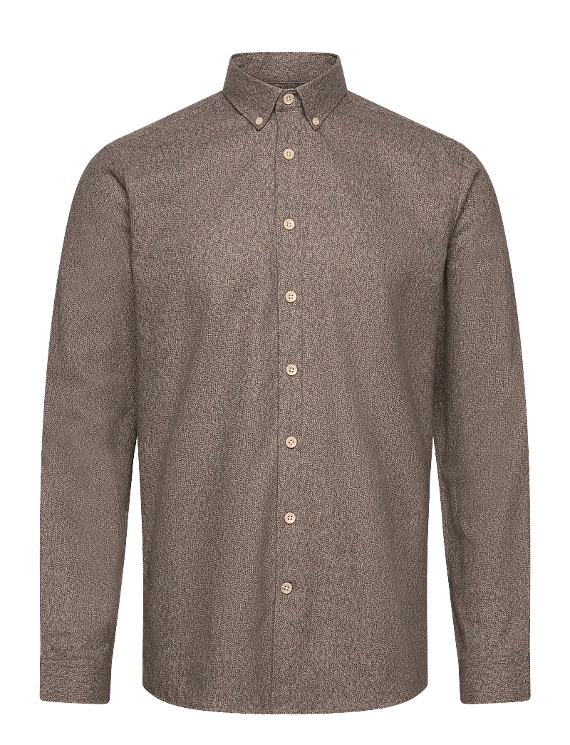 Lindbergh - Business casual shirt in twill - formelle hemden - brown - 1