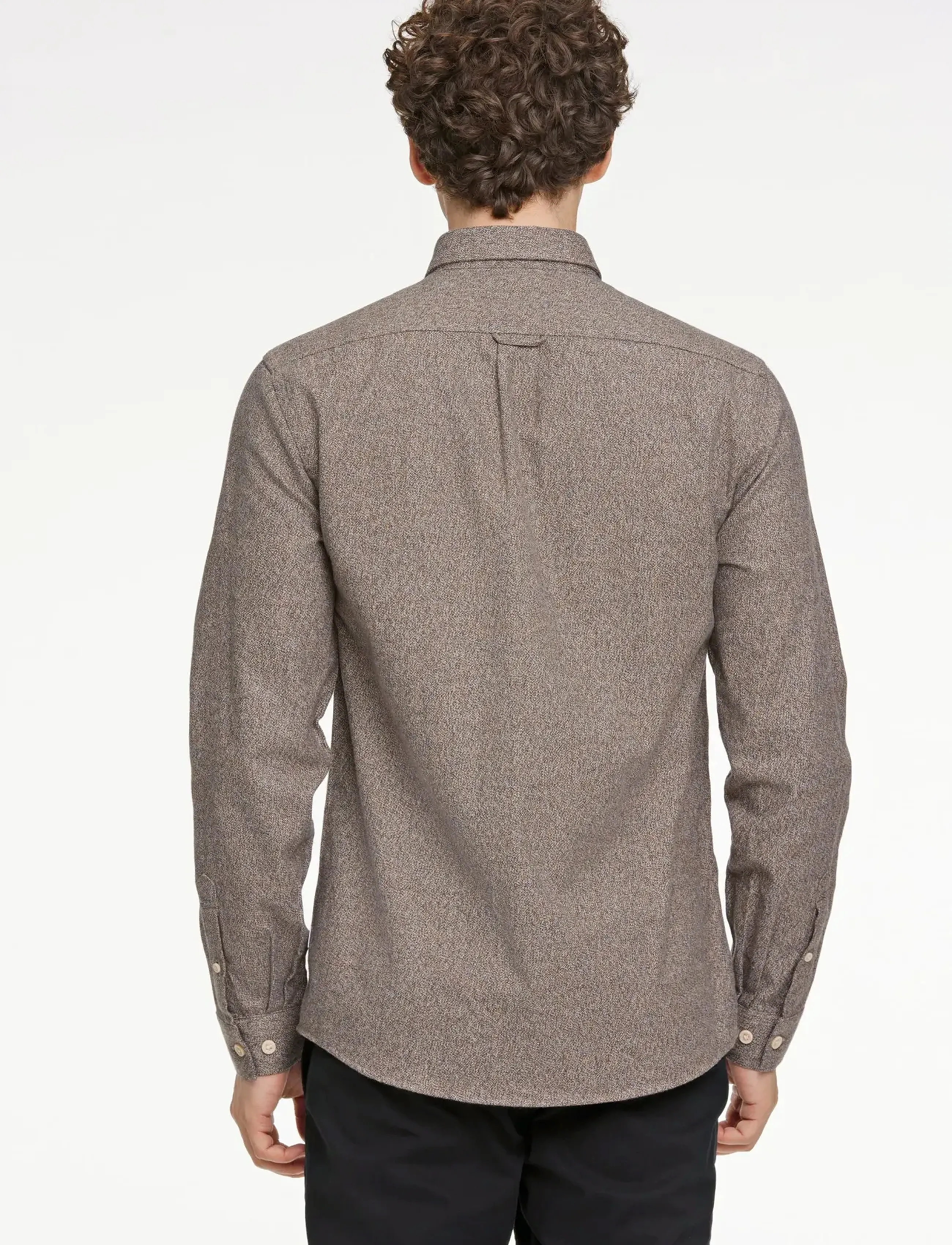 Lindbergh - Business casual shirt in twill - pidulikud särgid - brown - 4