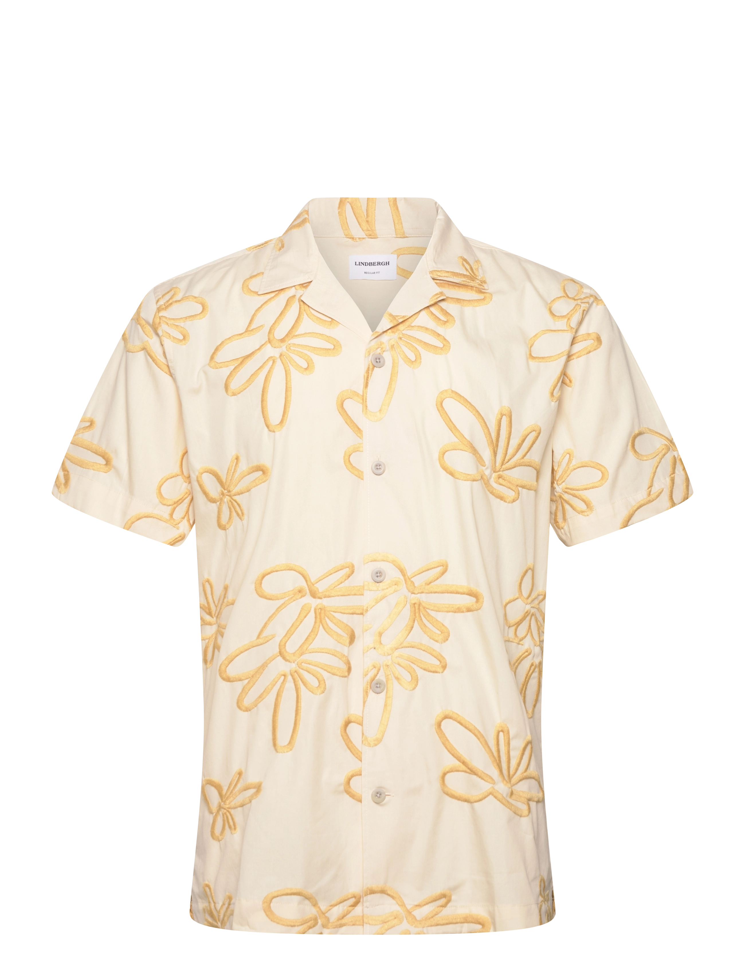 Lindbergh Embroidered cotton shirt S/S - Skjorter - WHITE / white