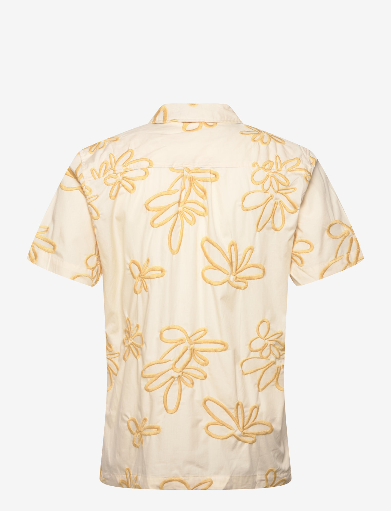 Lindbergh - Embroidered cotton shirt S/S - kortärmade skjortor - white - 2