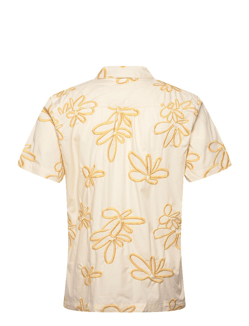 Lindbergh - Embroidered cotton shirt S/S - kortärmade skjortor - white - 2