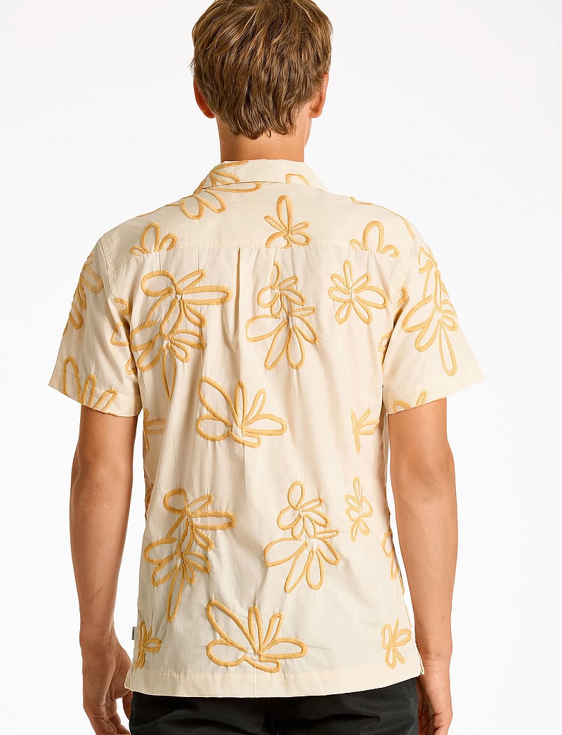 Lindbergh - Embroidered cotton shirt S/S - kortärmade skjortor - white - 3