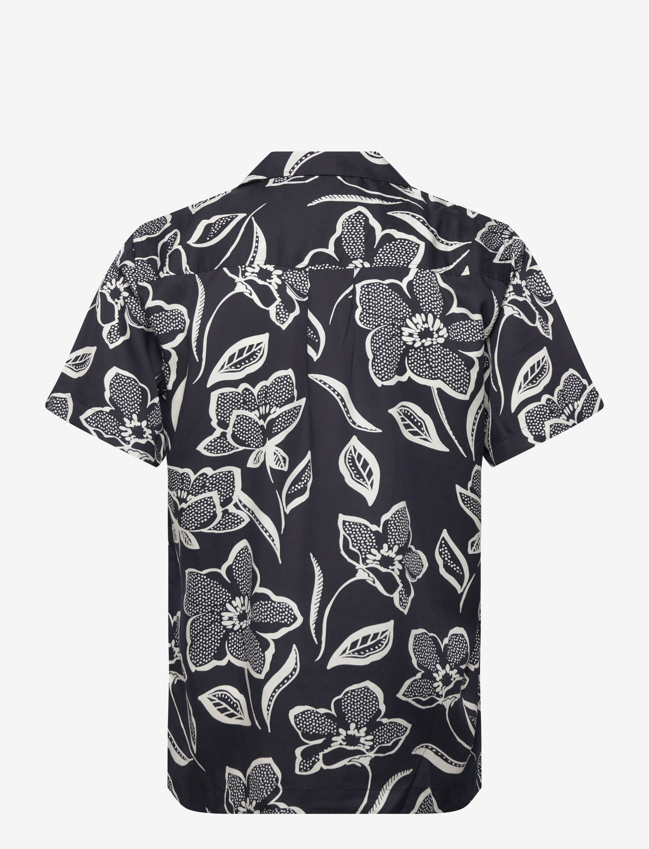 Lindbergh - AOP Lyocell shirt S/S - kortärmade skjortor - black - 2