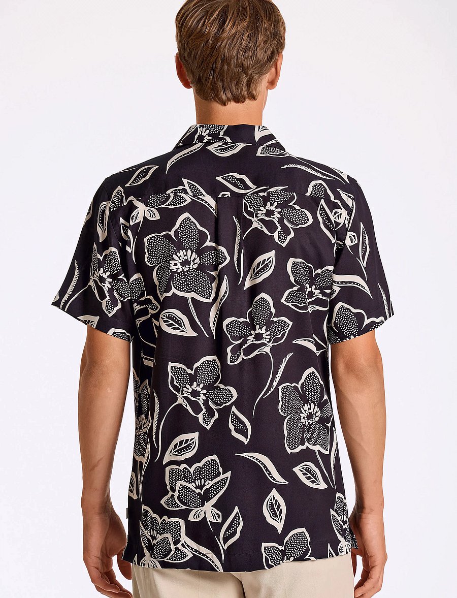 Lindbergh - AOP Lyocell shirt S/S - krekli ar īsām piedurknēm - black - 3